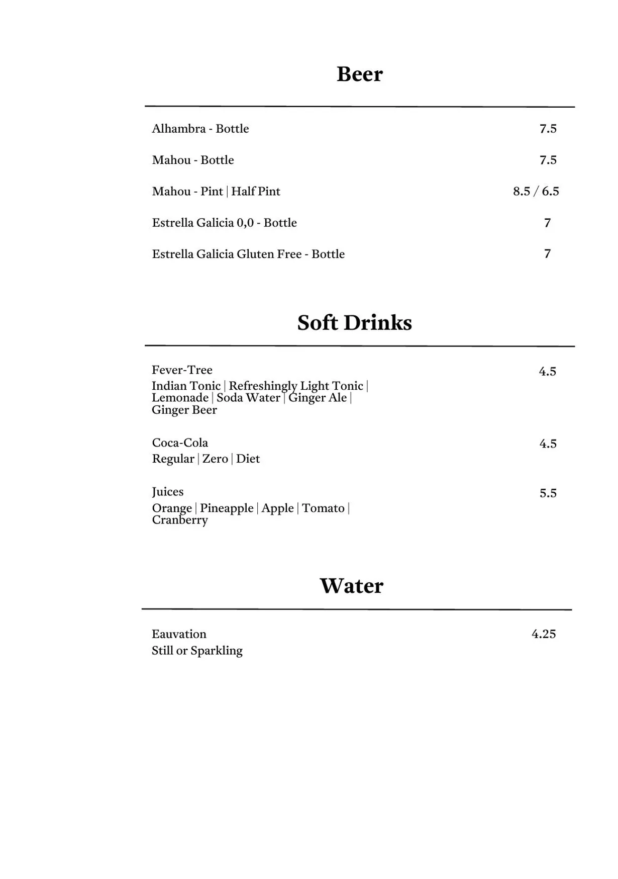 Arros QD menu, page 58