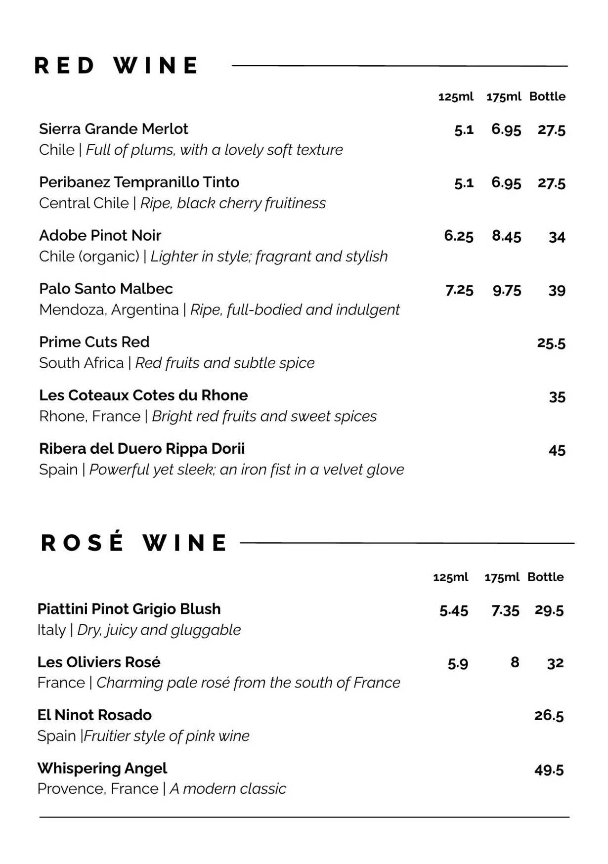 Knowles of Norwood menu, page 5