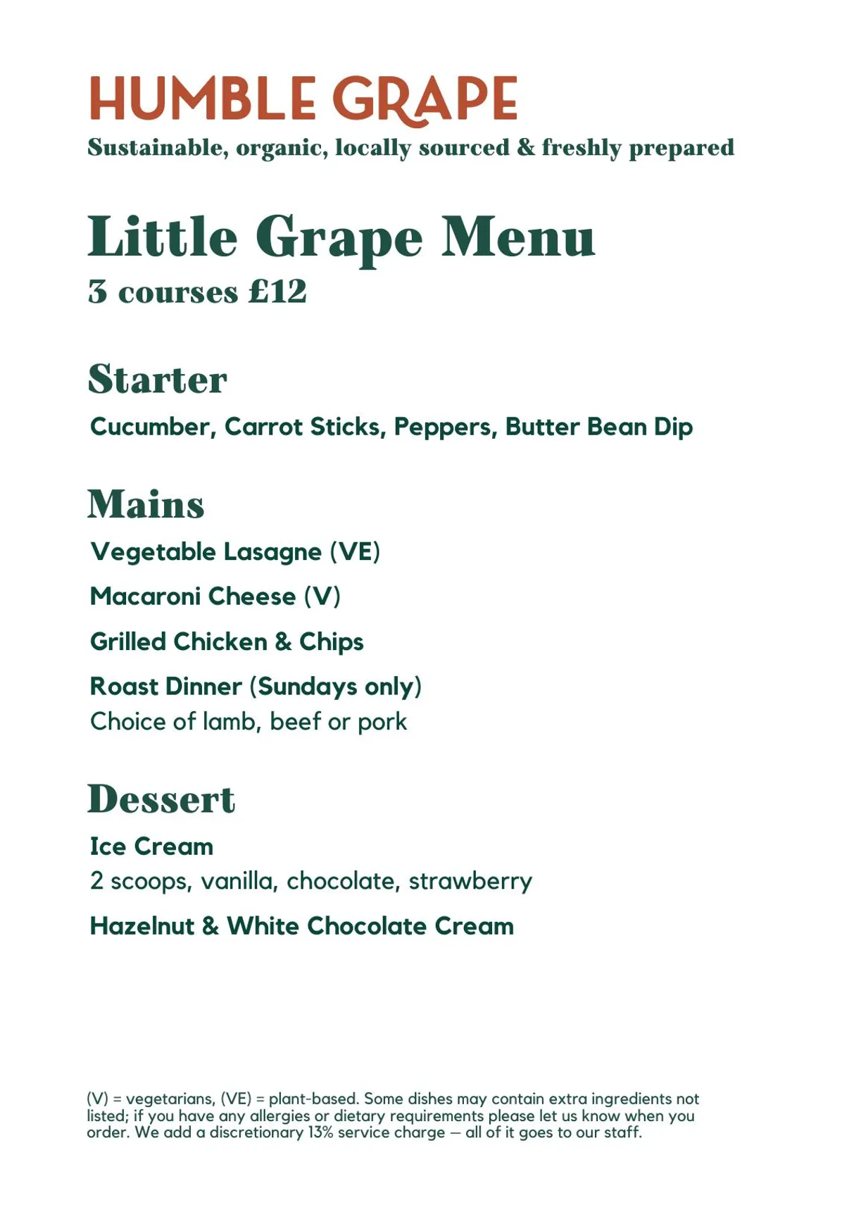 Humble Grape Islington menu, page 9