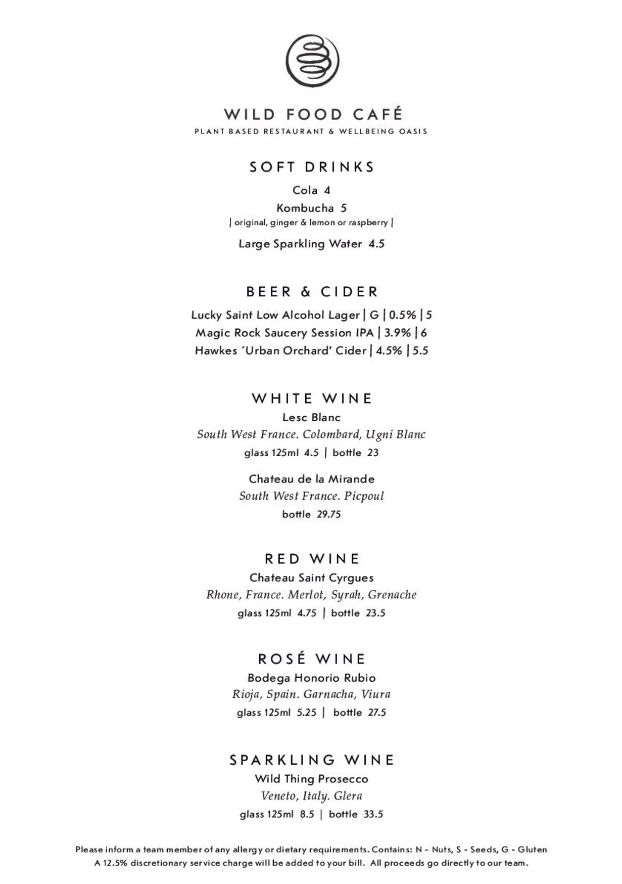 Wild Food Café - Neal's Yard menu, page 2