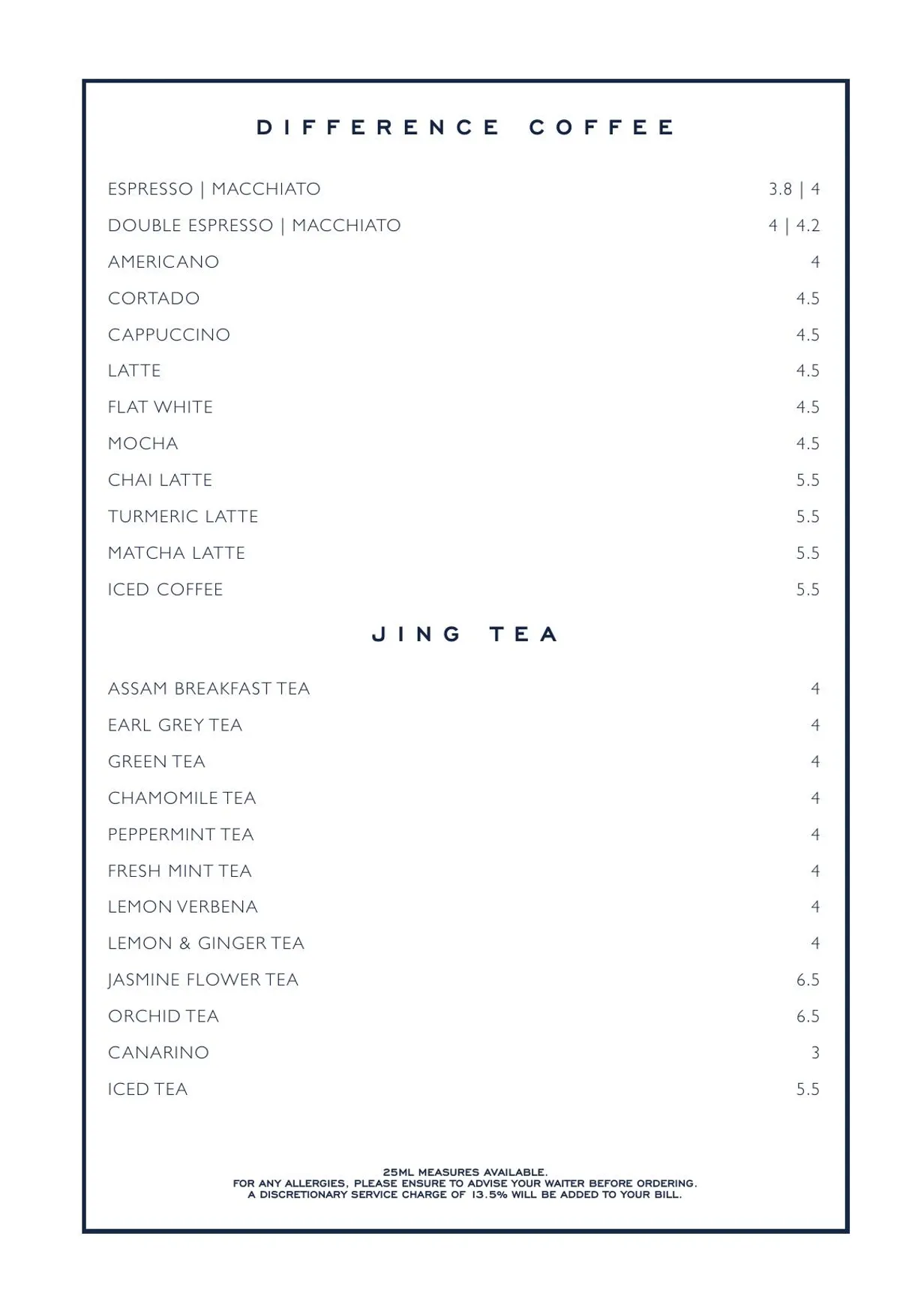 Chucs Belgravia menu, page 23
