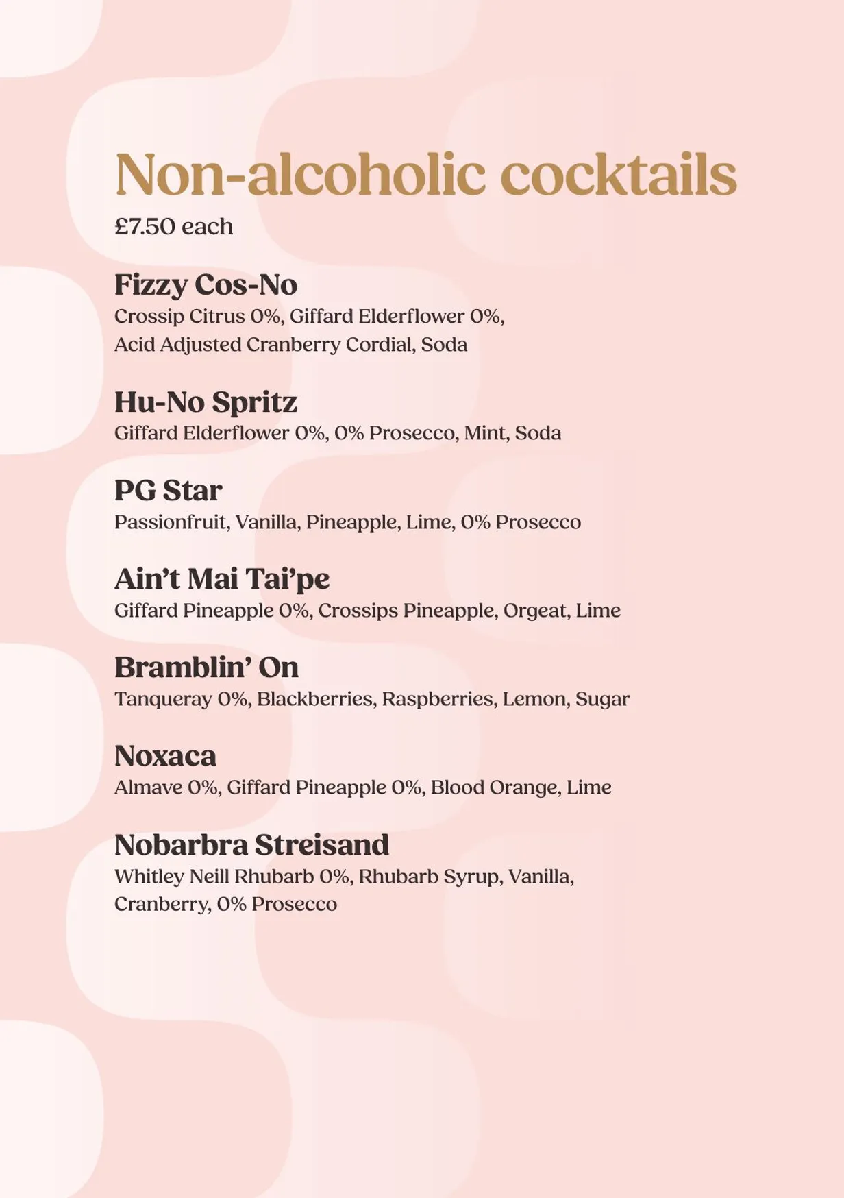 Copper Blossom menu, page 16