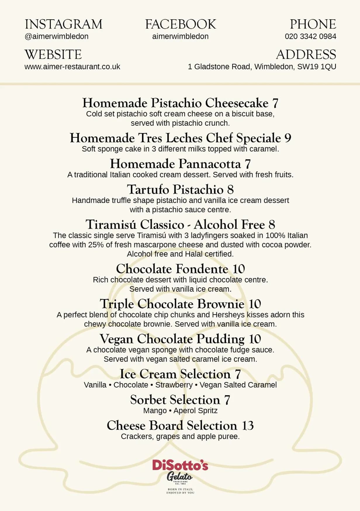 Aimer menu, page 2