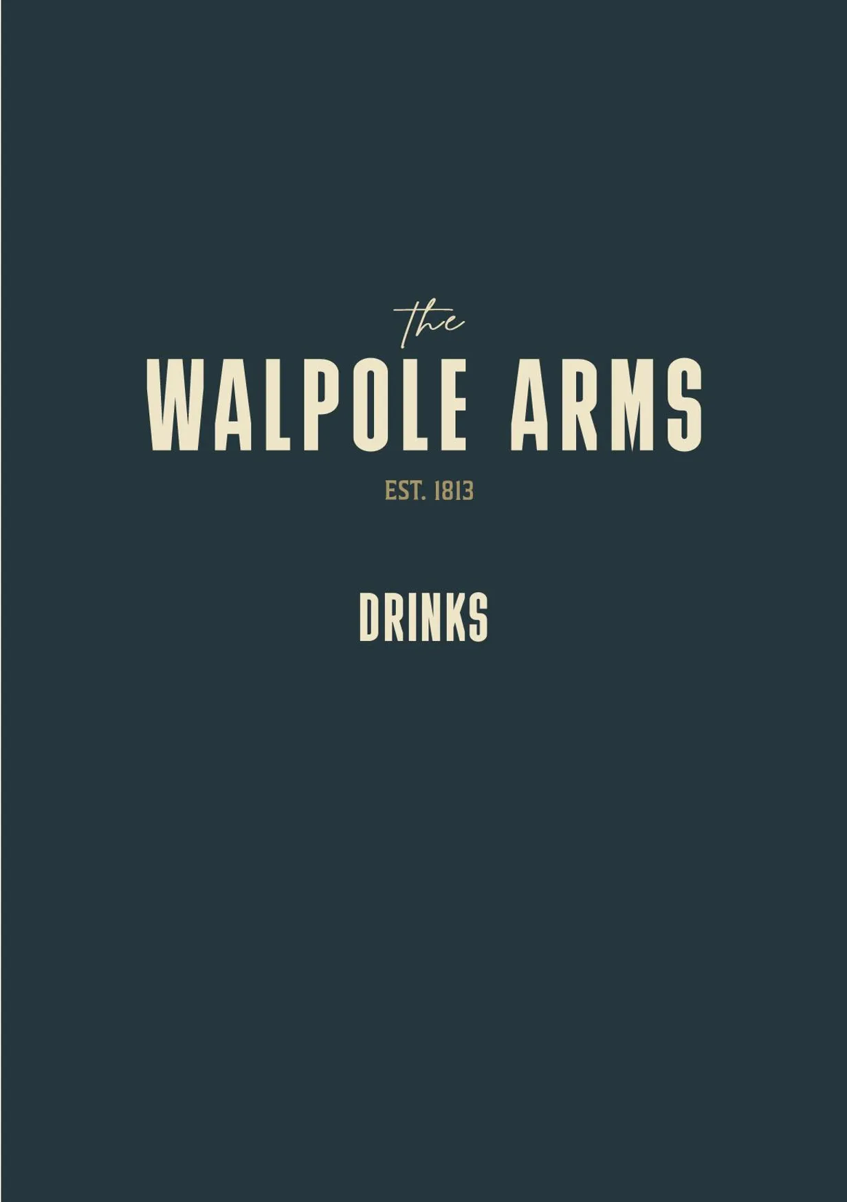The Walpole Arms menu, page 6