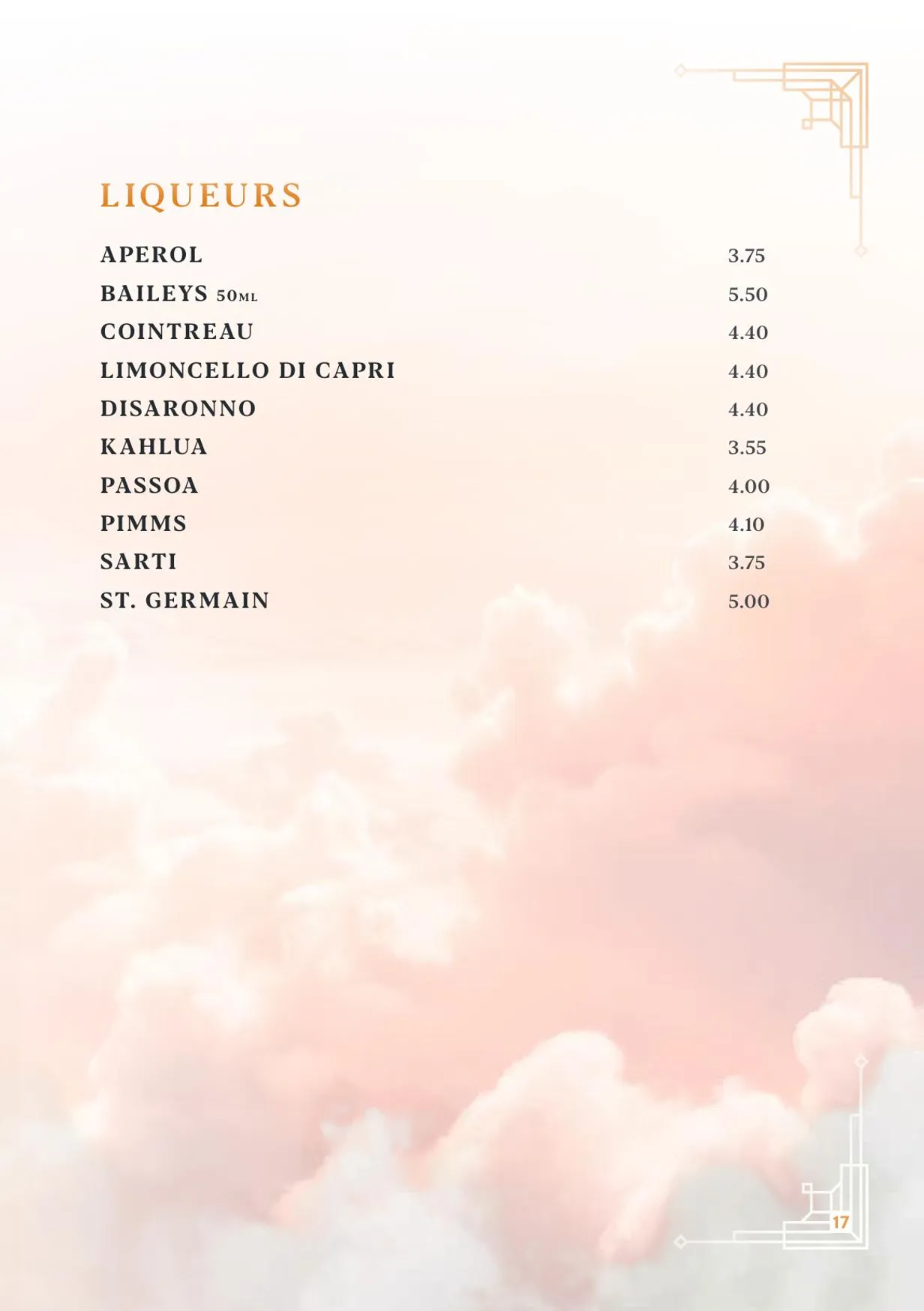 McLarens on the Corner menu, page 20