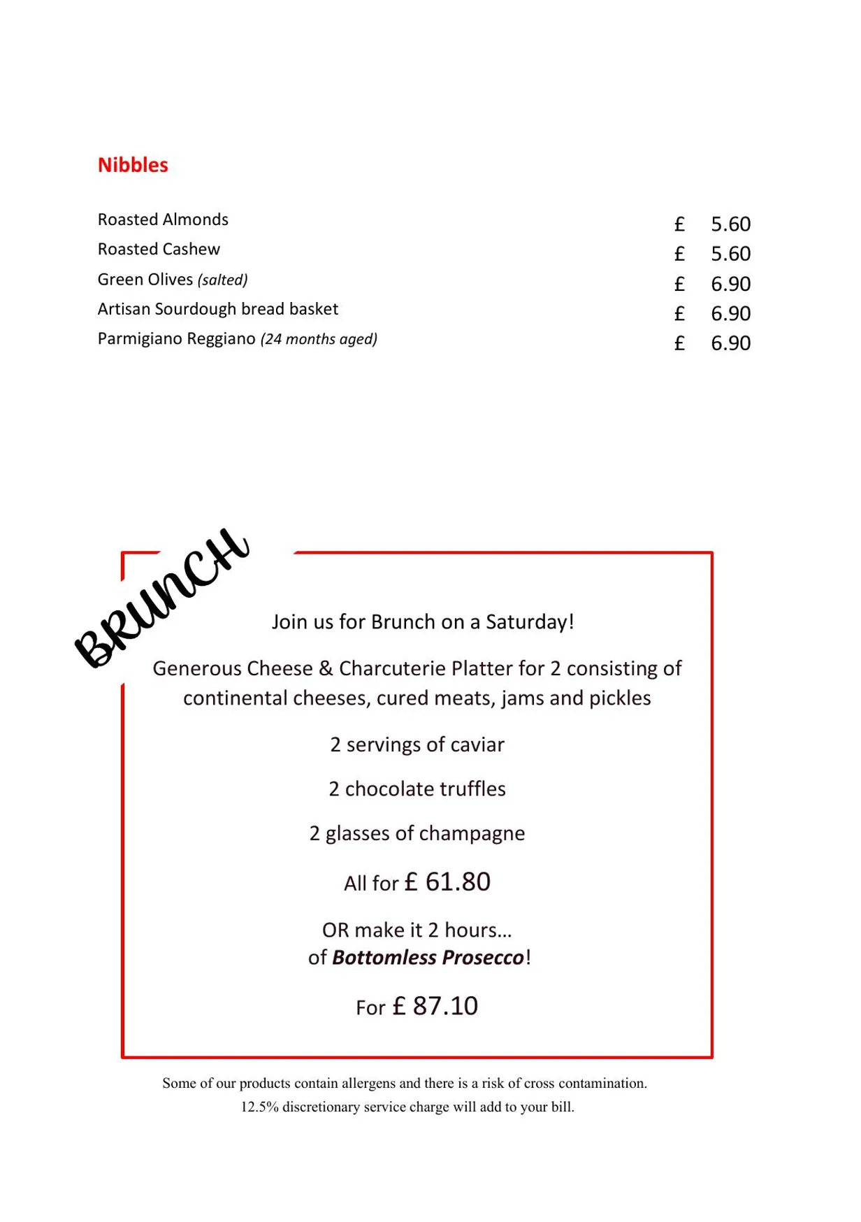 Amelie’s Wine House menu, page 13