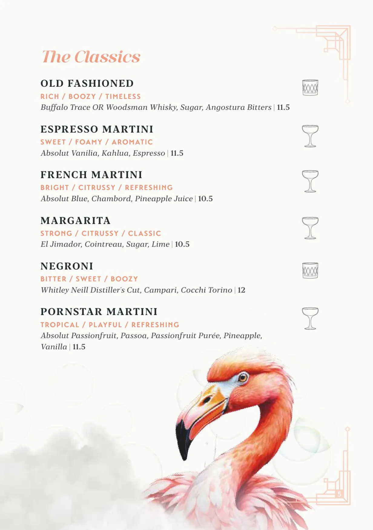 McLarens on the Corner menu, page 8