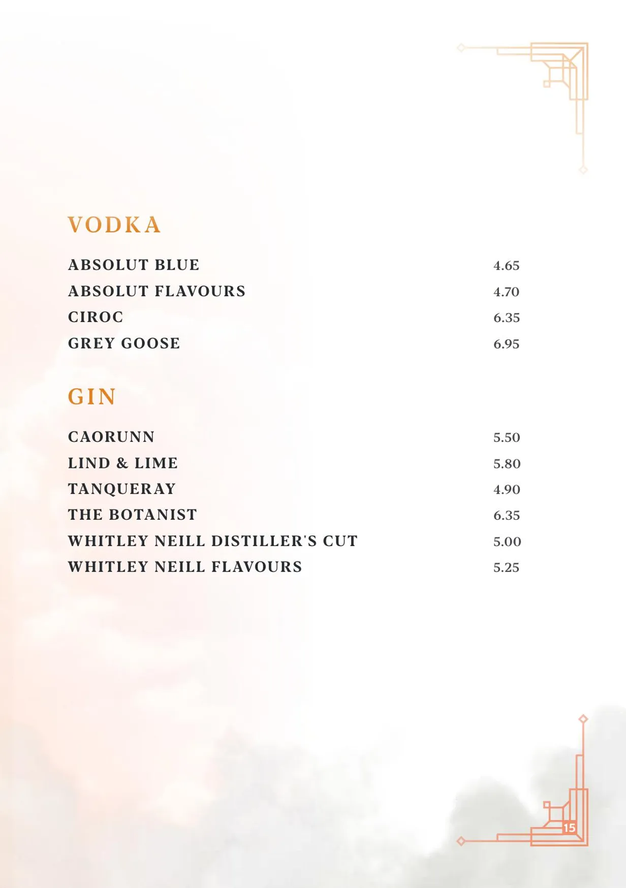 McLarens on the Corner menu, page 18