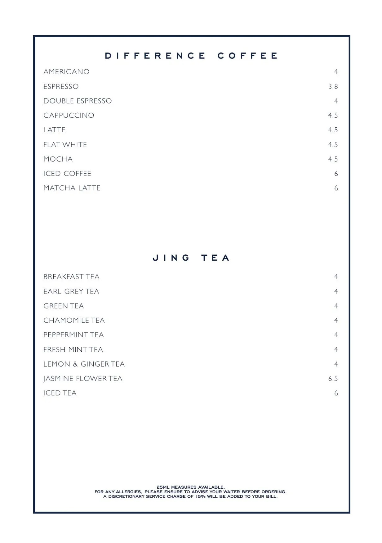 Chucs Mayfair menu, page 12
