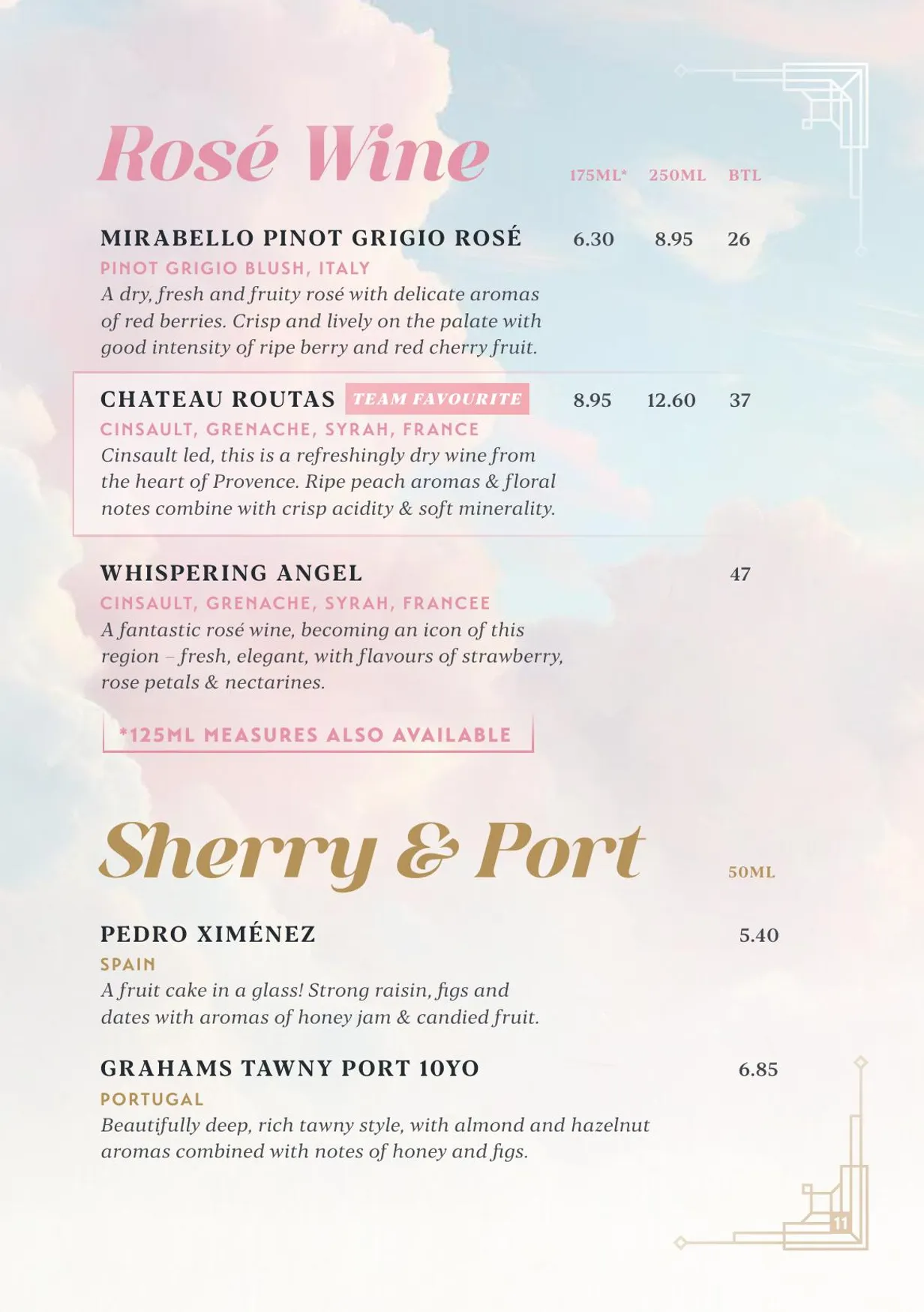 McLarens on the Corner menu, page 14