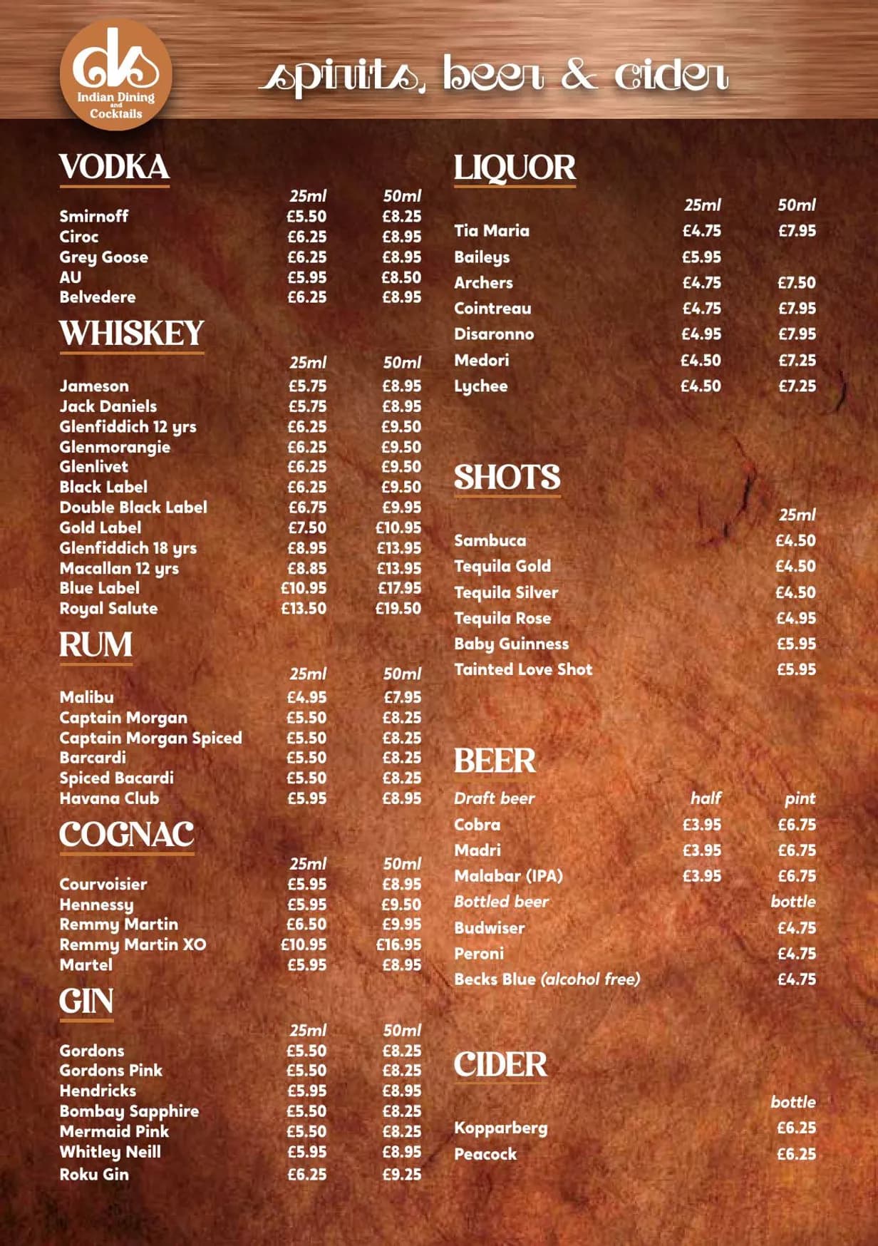 Dil Se menu, page 6