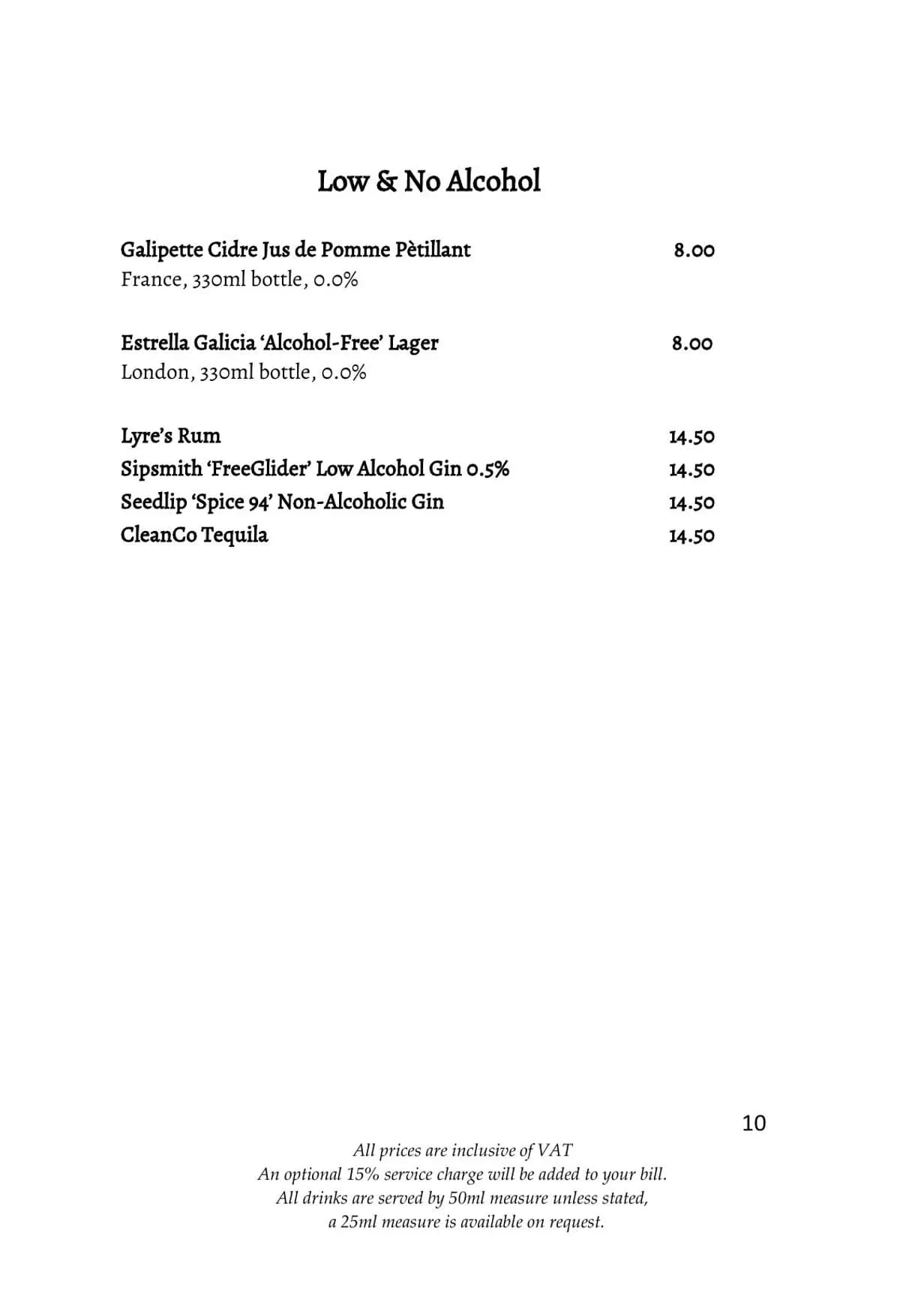 Galvin La Chapelle menu, page 11