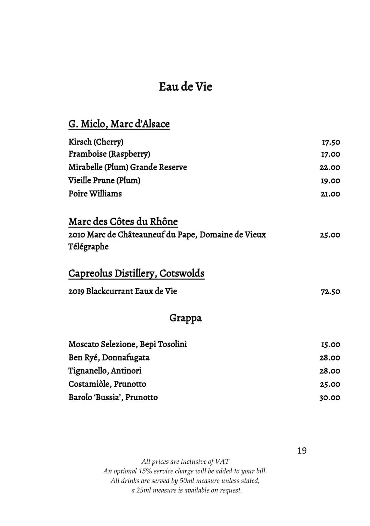 Galvin La Chapelle menu, page 20