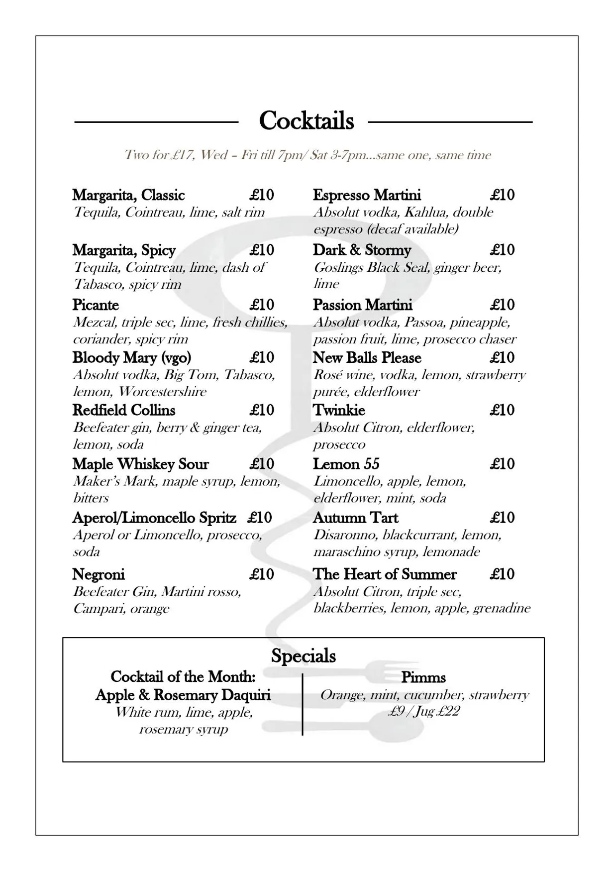 The Lock Up menu, page 4