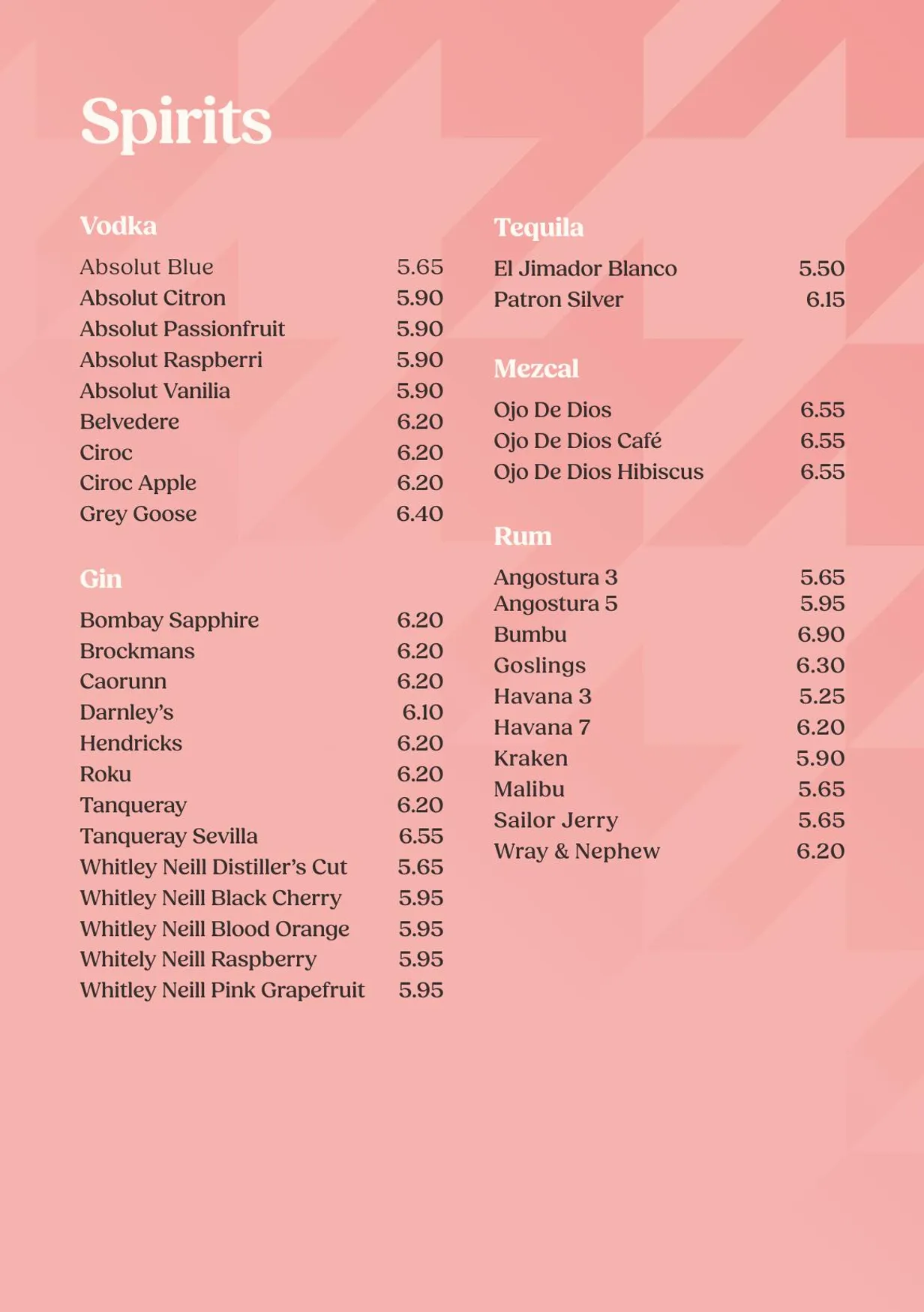 Copper Blossom menu, page 18