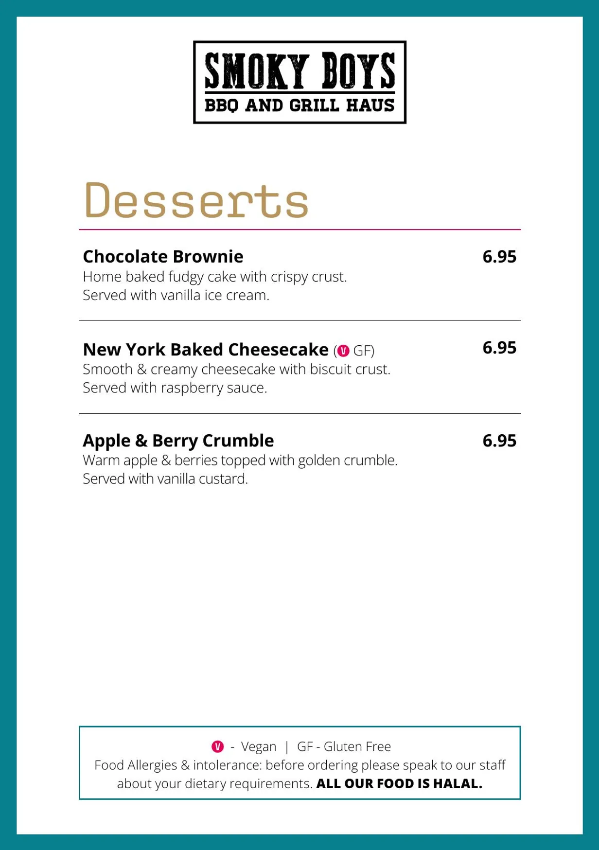 Smoky Boys Shepperton menu, page 5