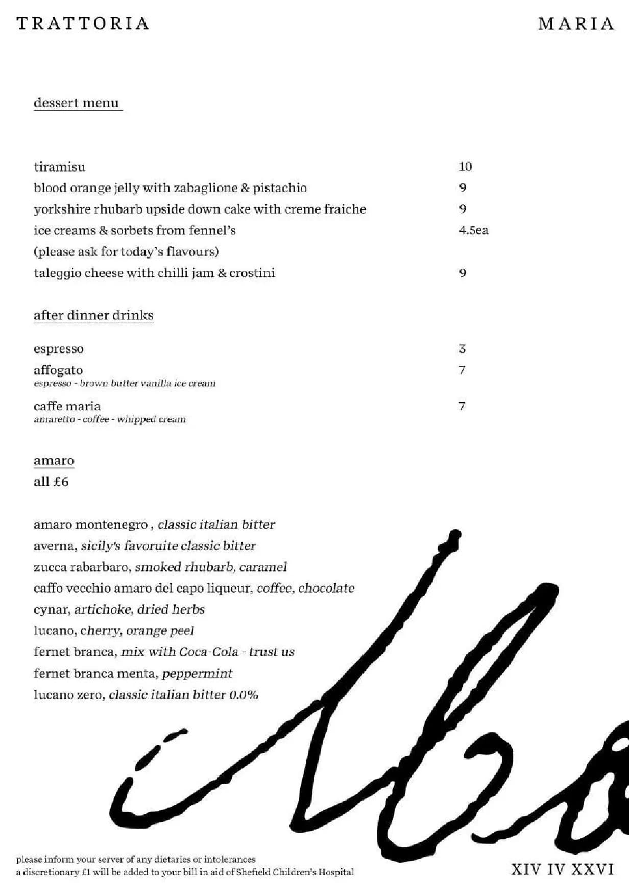 Maria menu, page 3