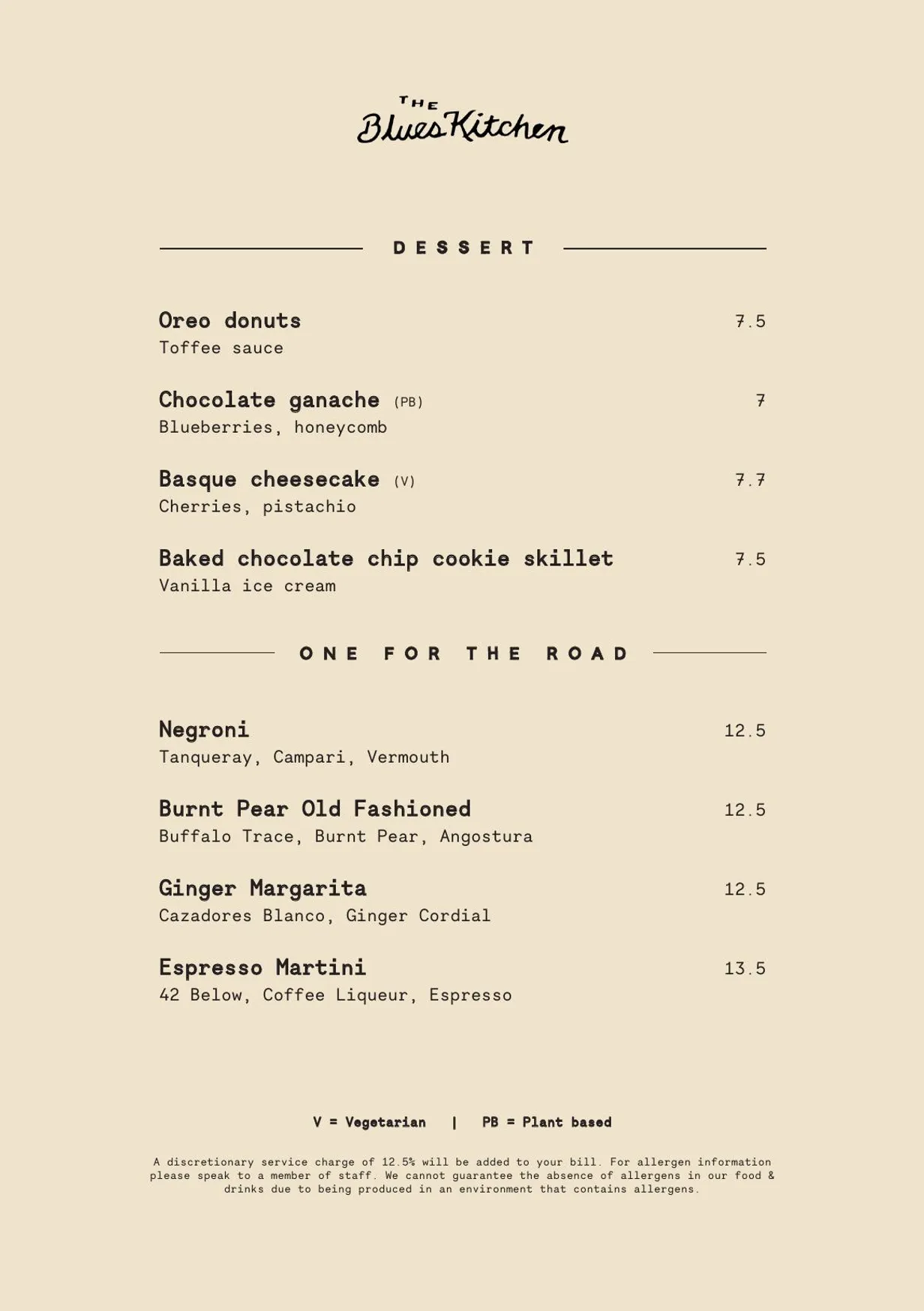 The Blues Kitchen Brixton menu, page 15