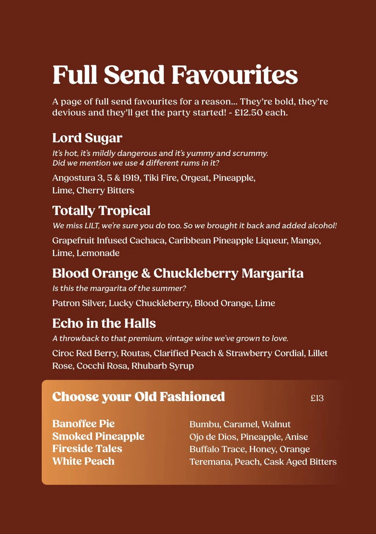Copper Blossom menu, page 7