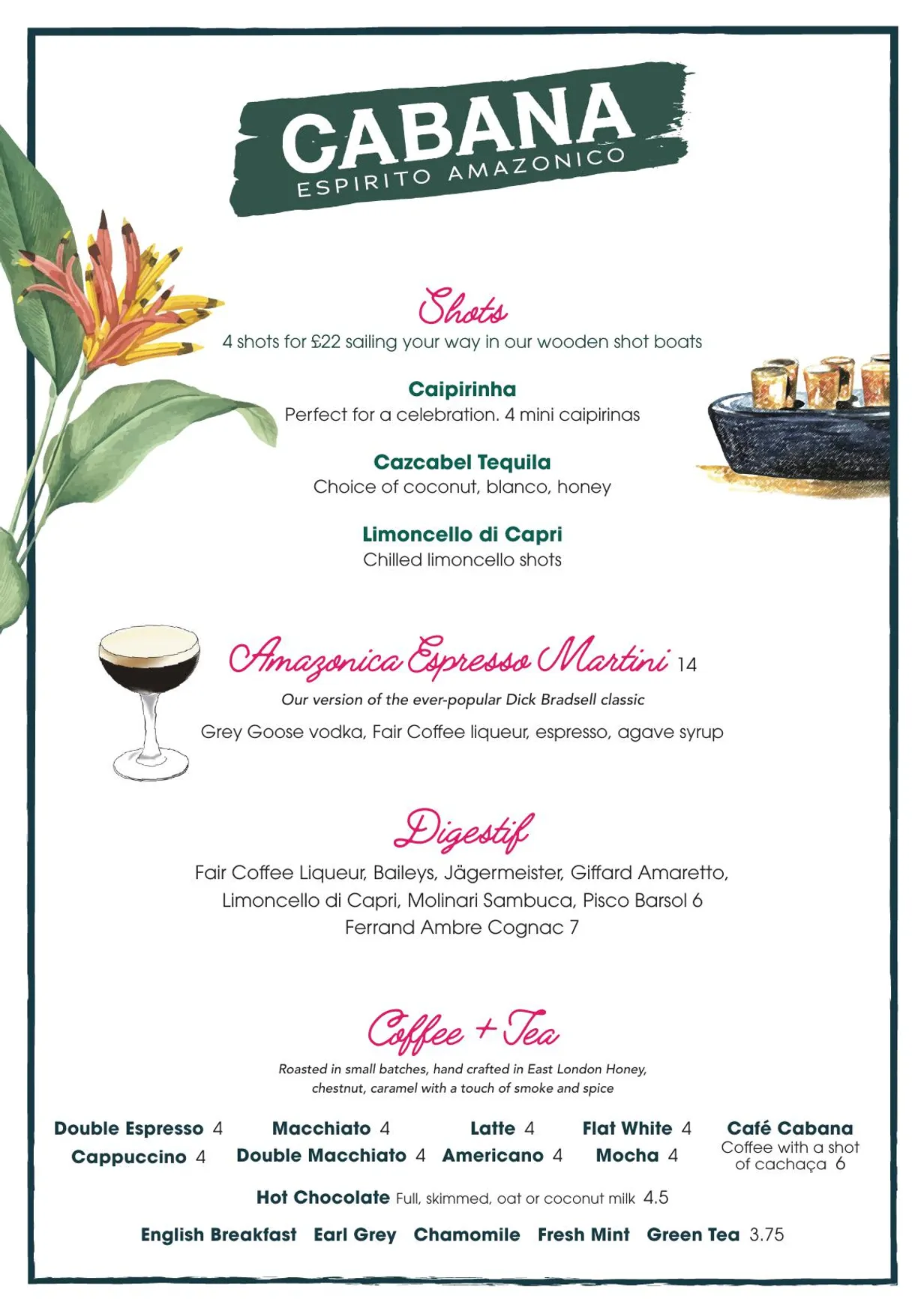 Cabana Covent Garden menu, page 6
