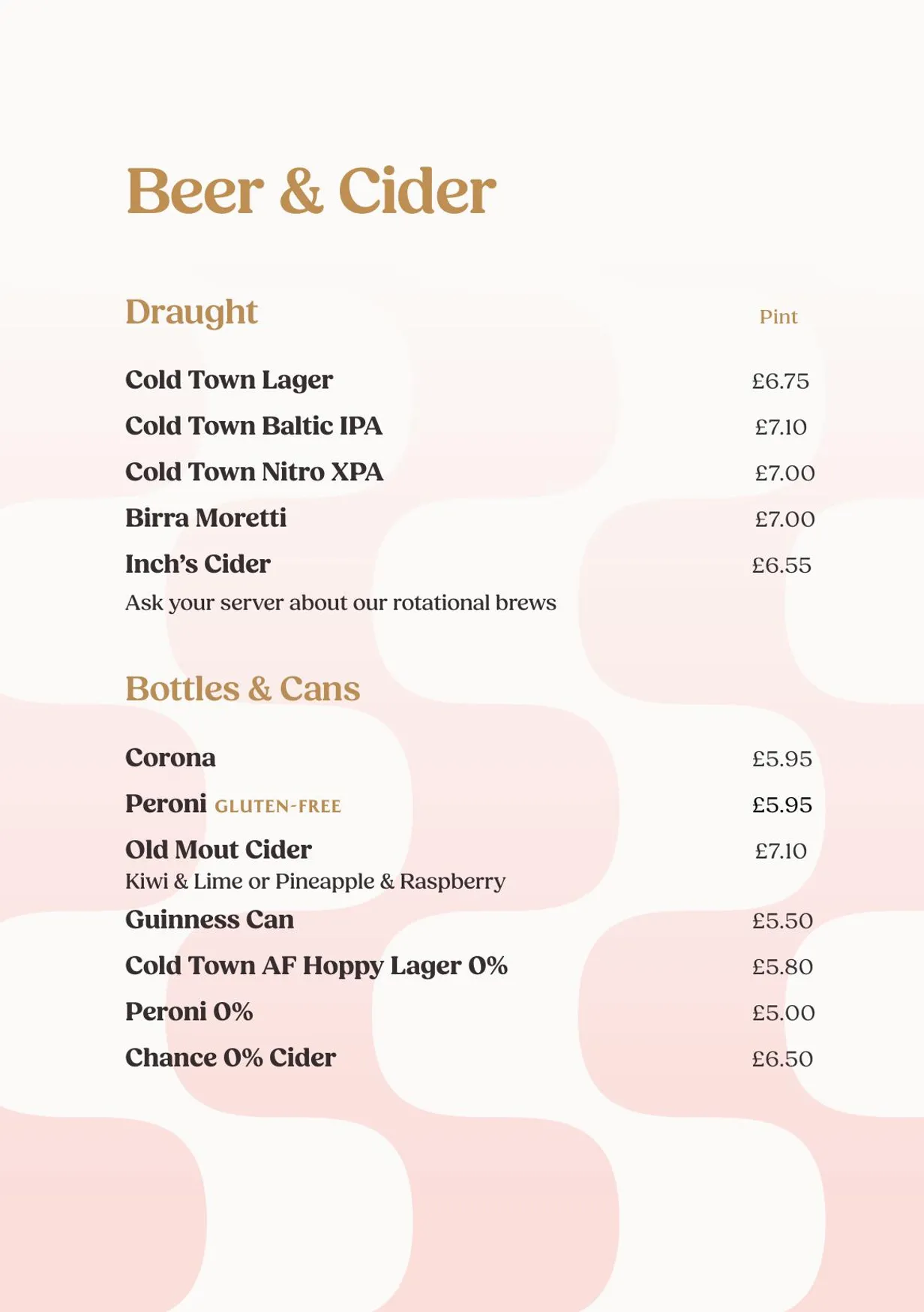 Copper Blossom menu, page 17