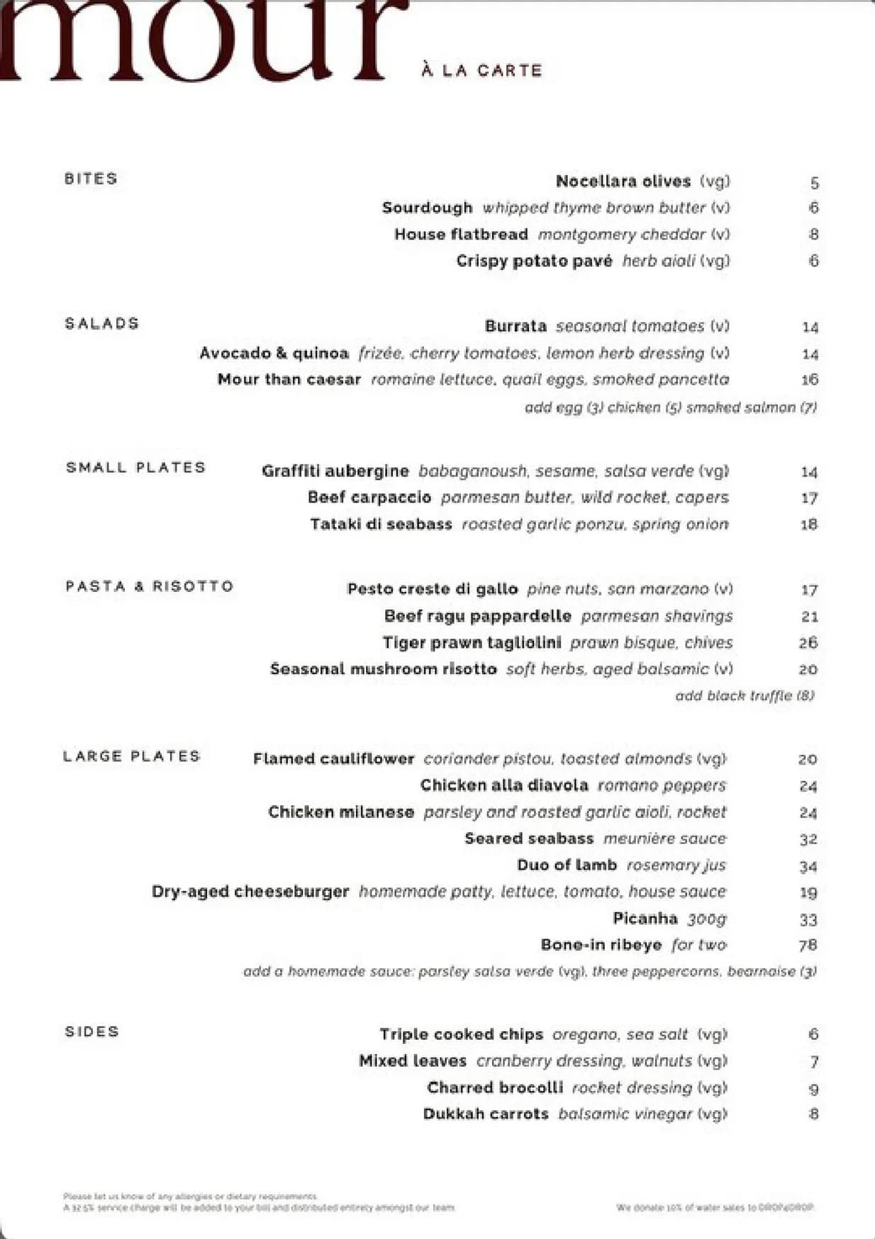 Mour menu, page 1