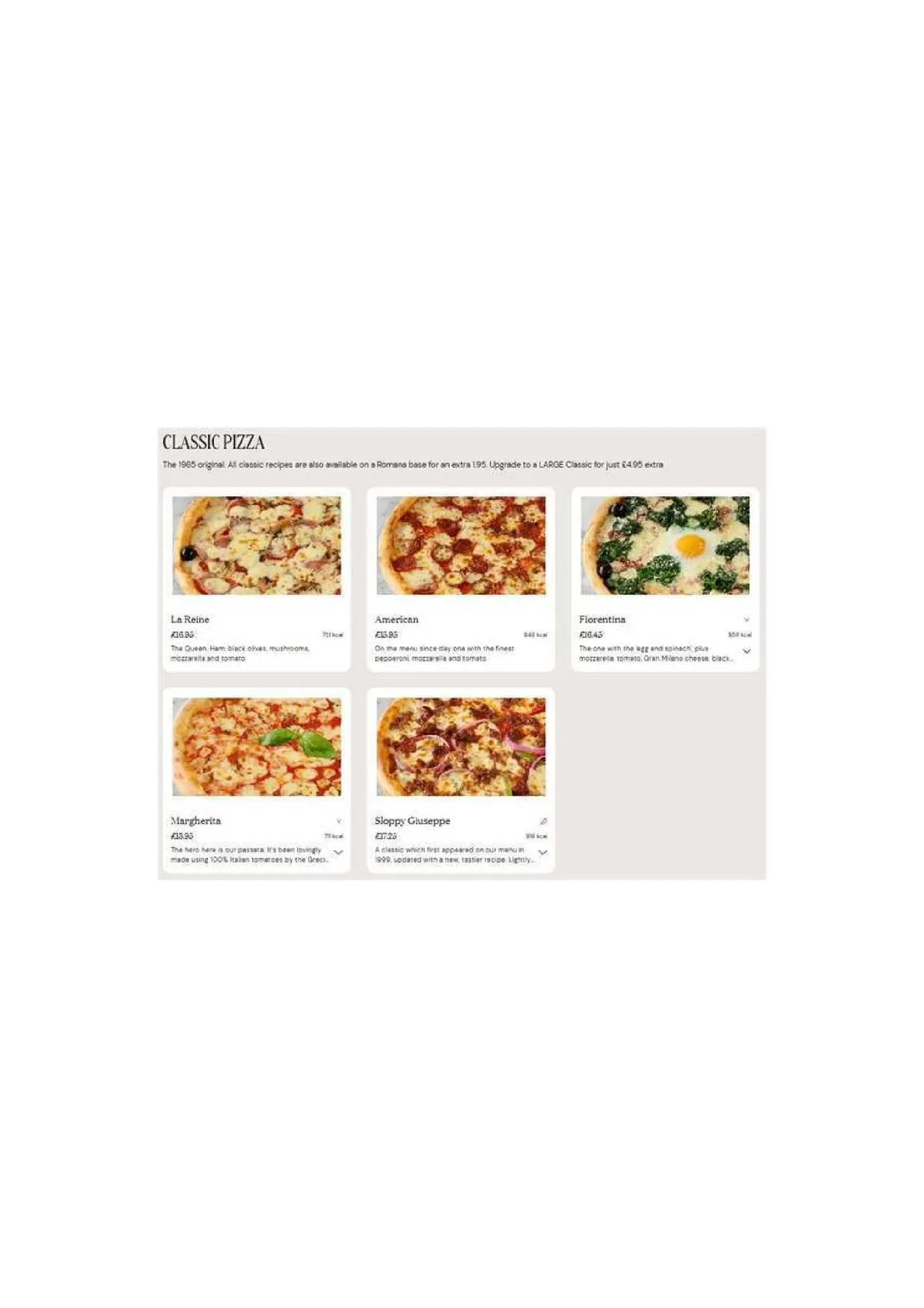 PizzaExpress menu, page 9