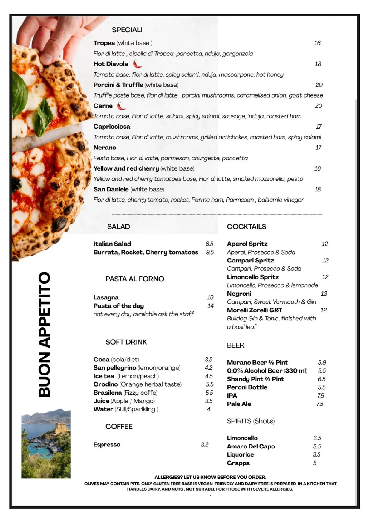 Morelli Zorelli menu, page 2