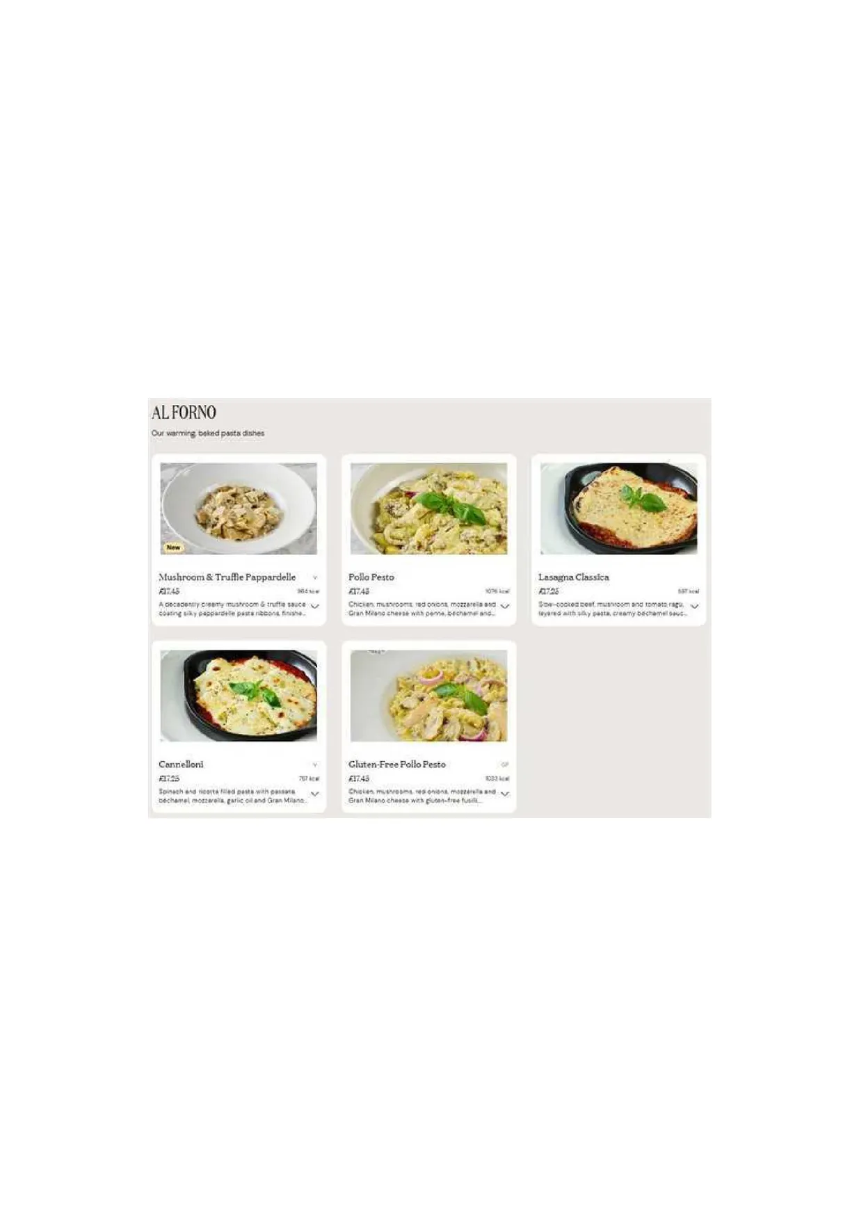 PizzaExpress menu, page 16