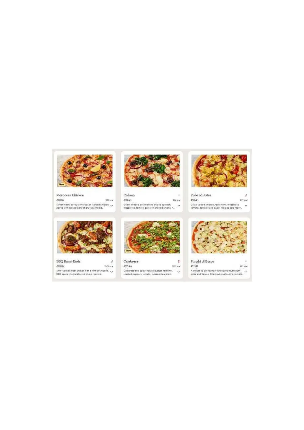 PizzaExpress menu, page 8
