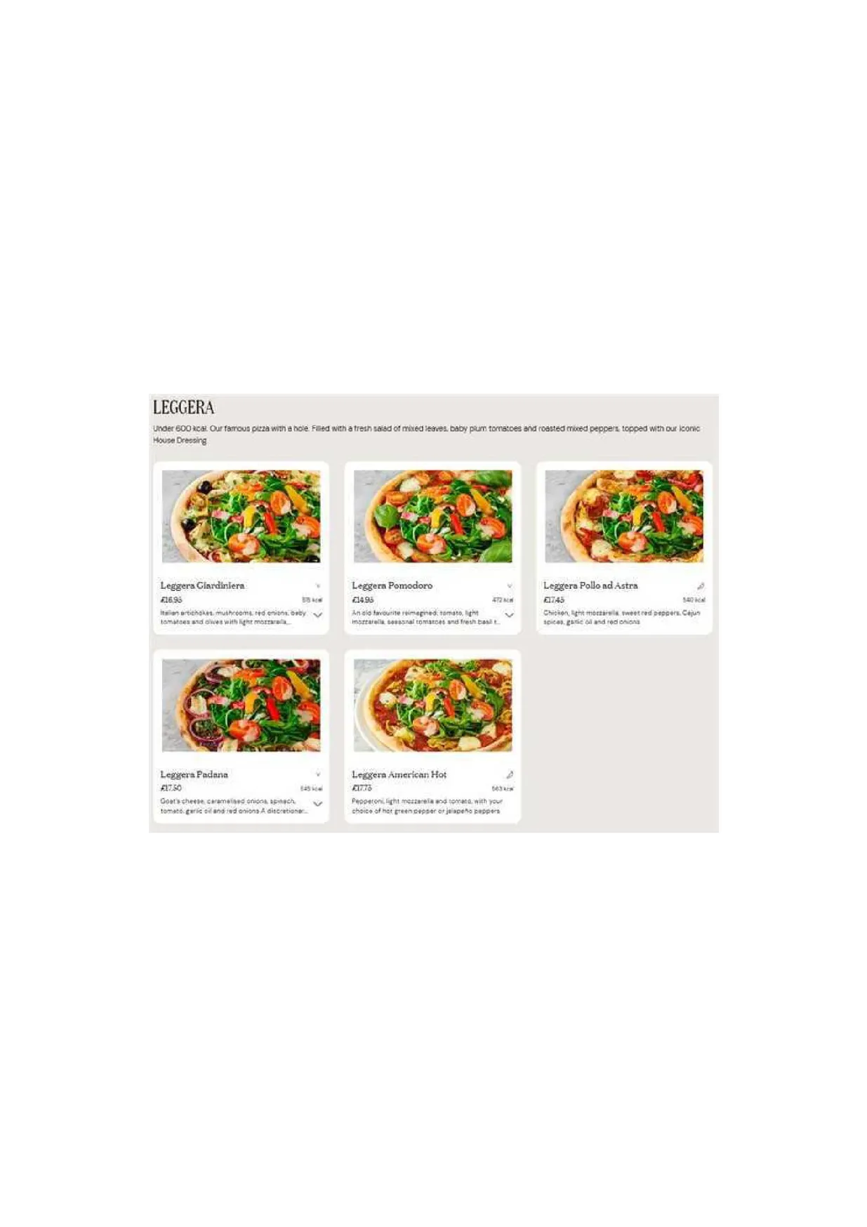 PizzaExpress menu, page 10
