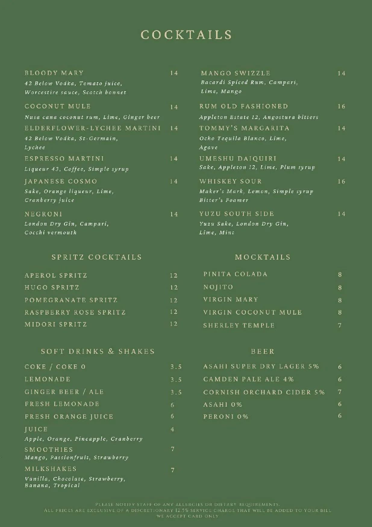 A Little Happiness menu, page 7