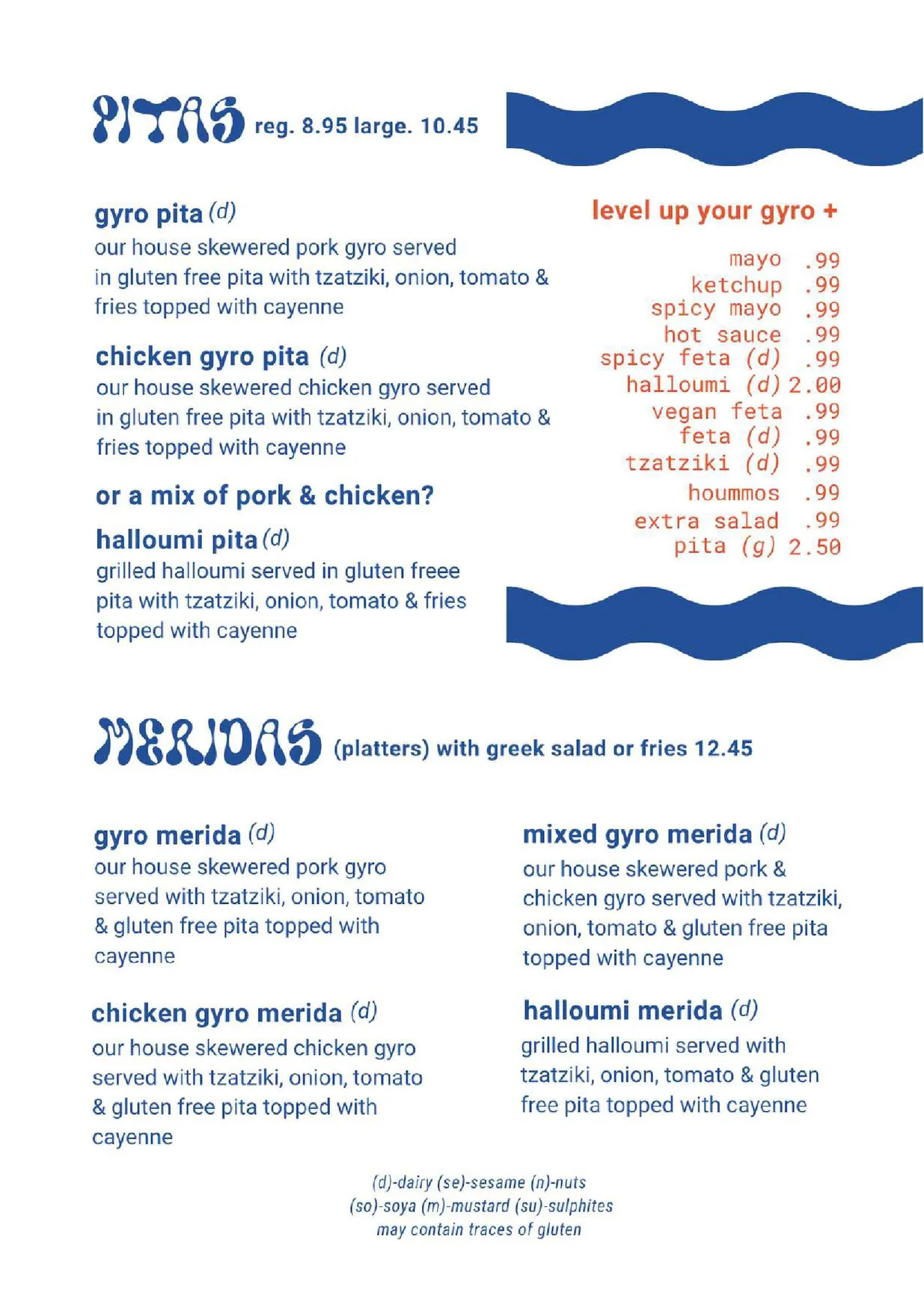 Yianni's menu, page 4