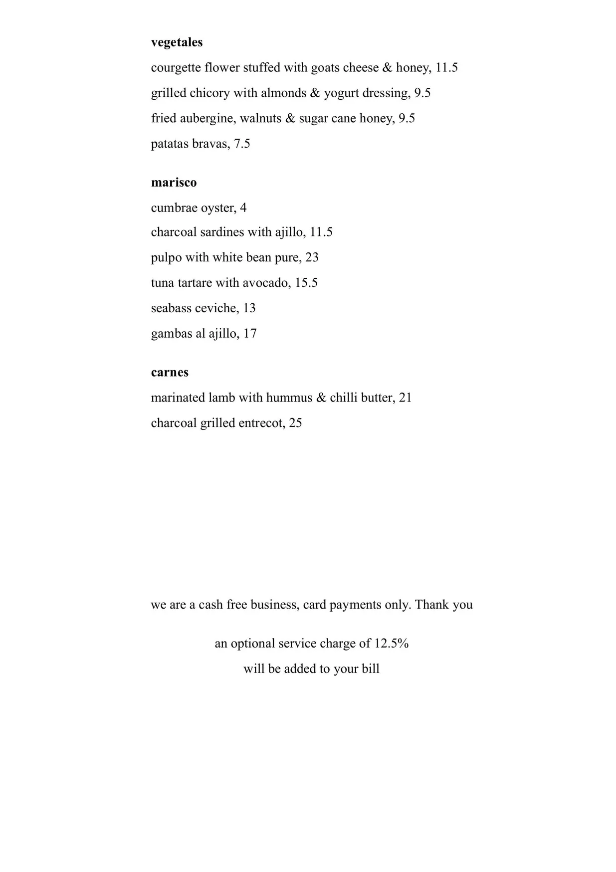 escocesa menu, page 2