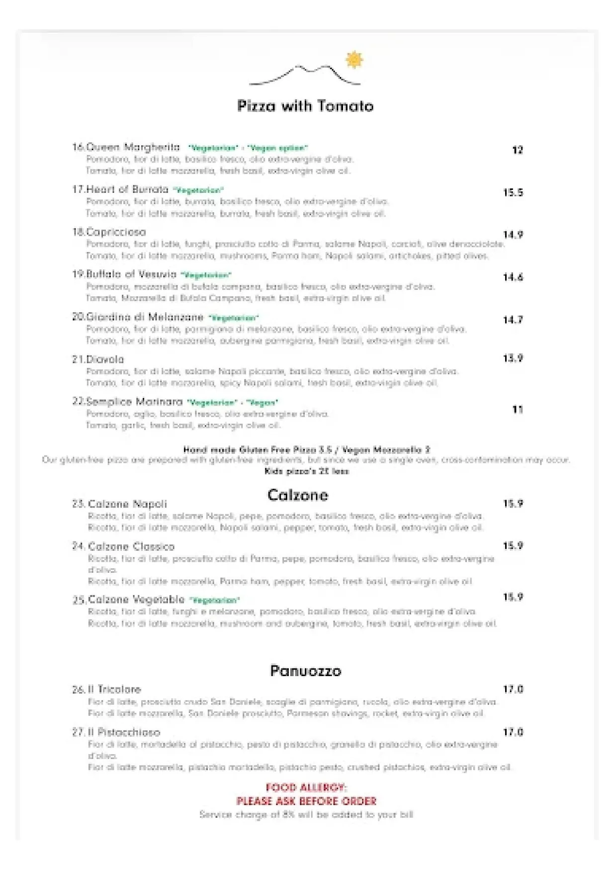L'oro di Napoli - Pizzeria & Trattoria menu, page 2