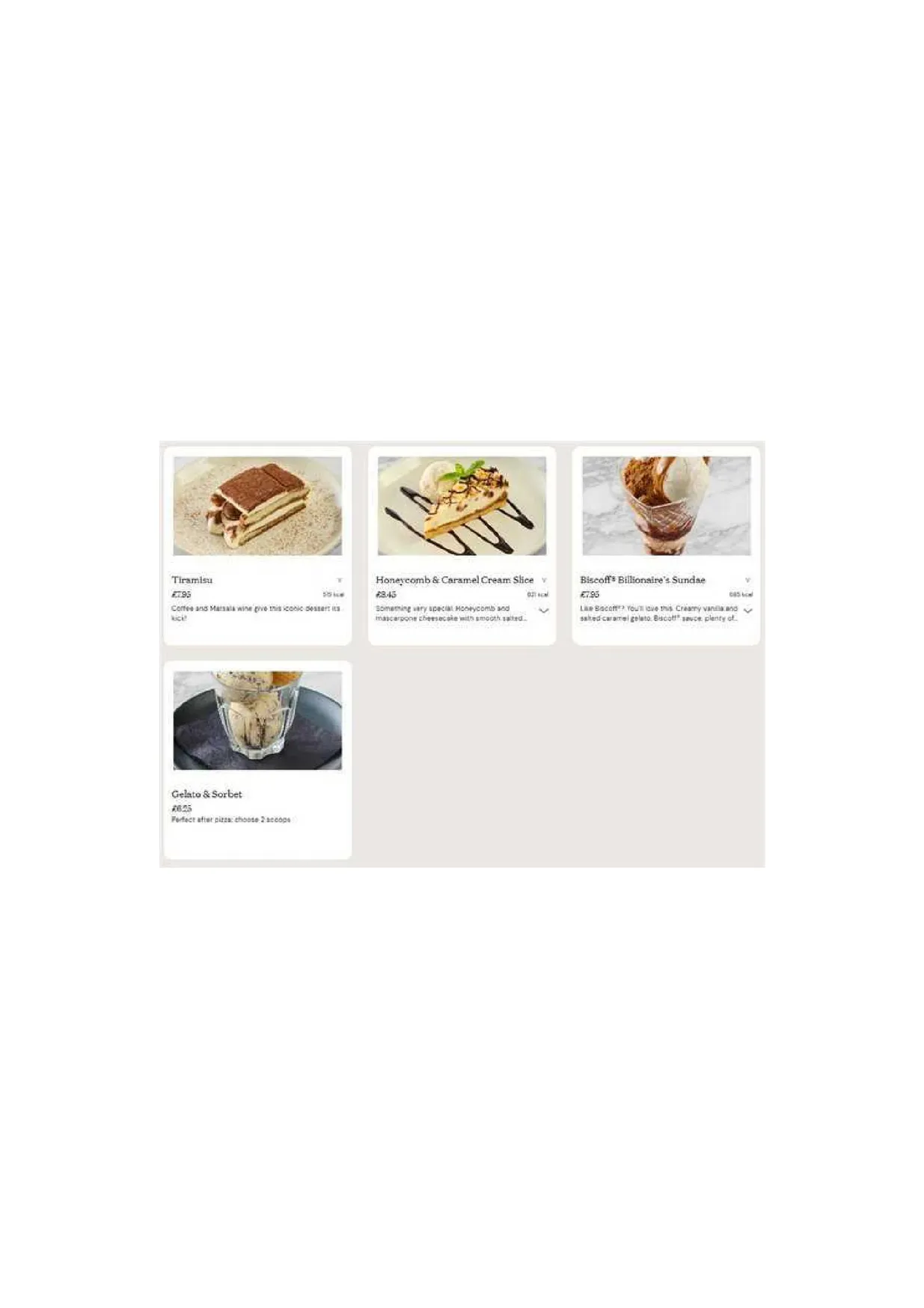 PizzaExpress menu, page 18