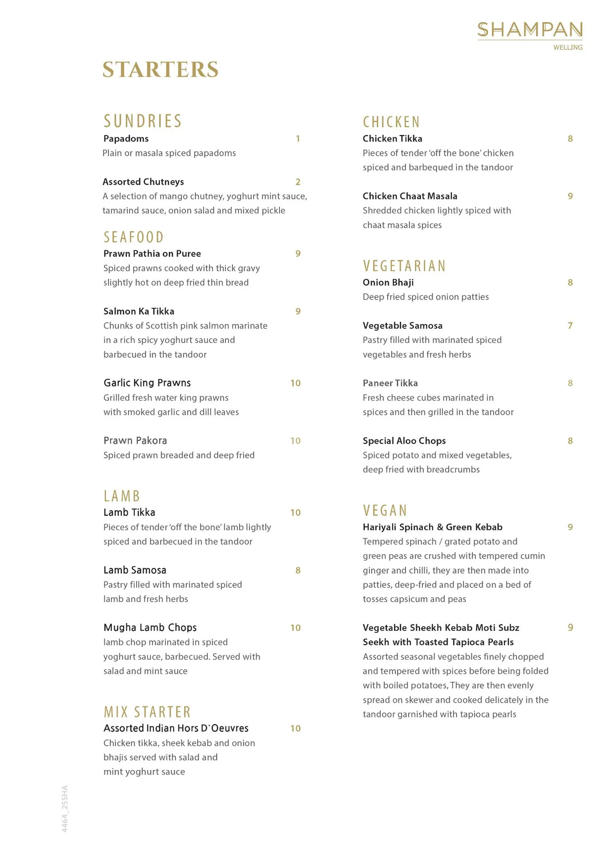 Shampan Welling menu, page 2