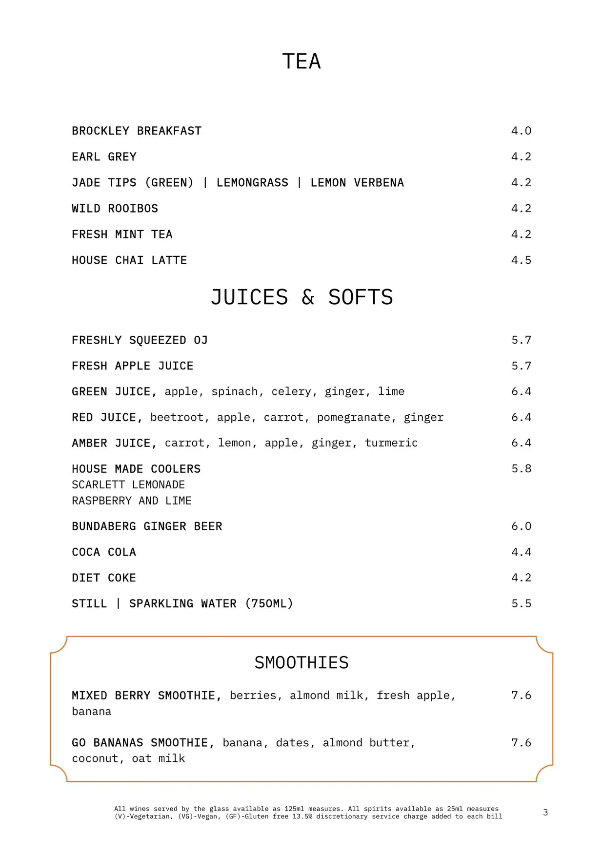 Scarlett Green menu, page 4