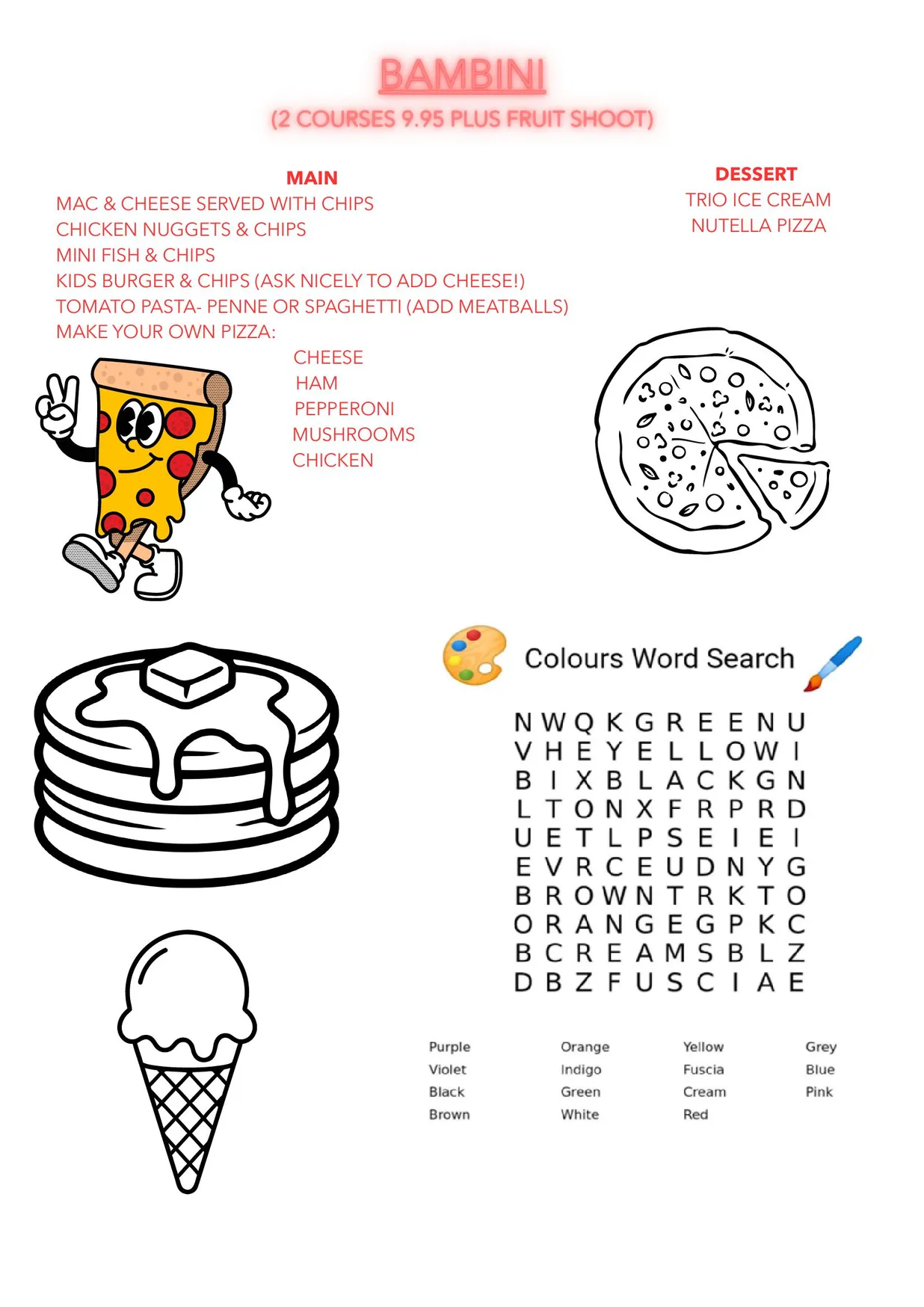 Morso Italian menu, page 3