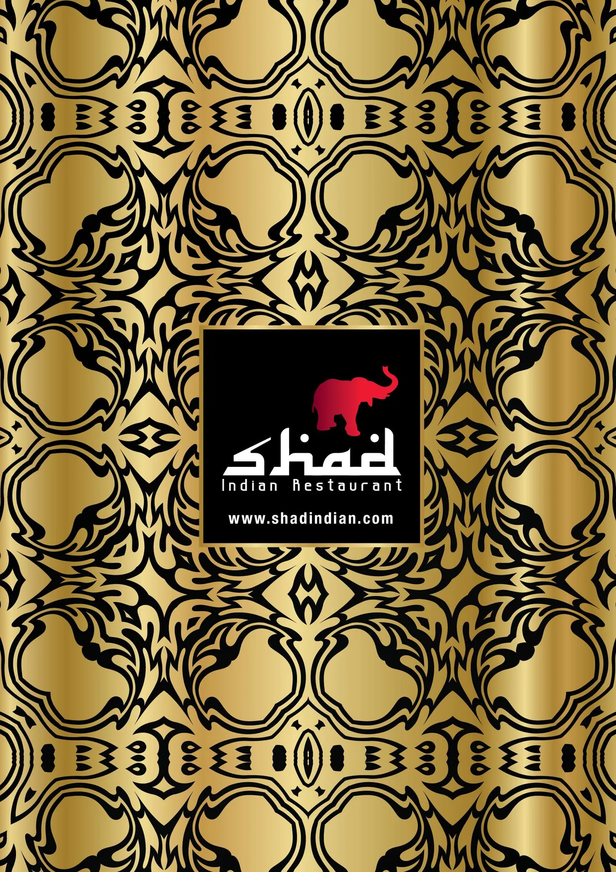 Shad Indian menu, page 1