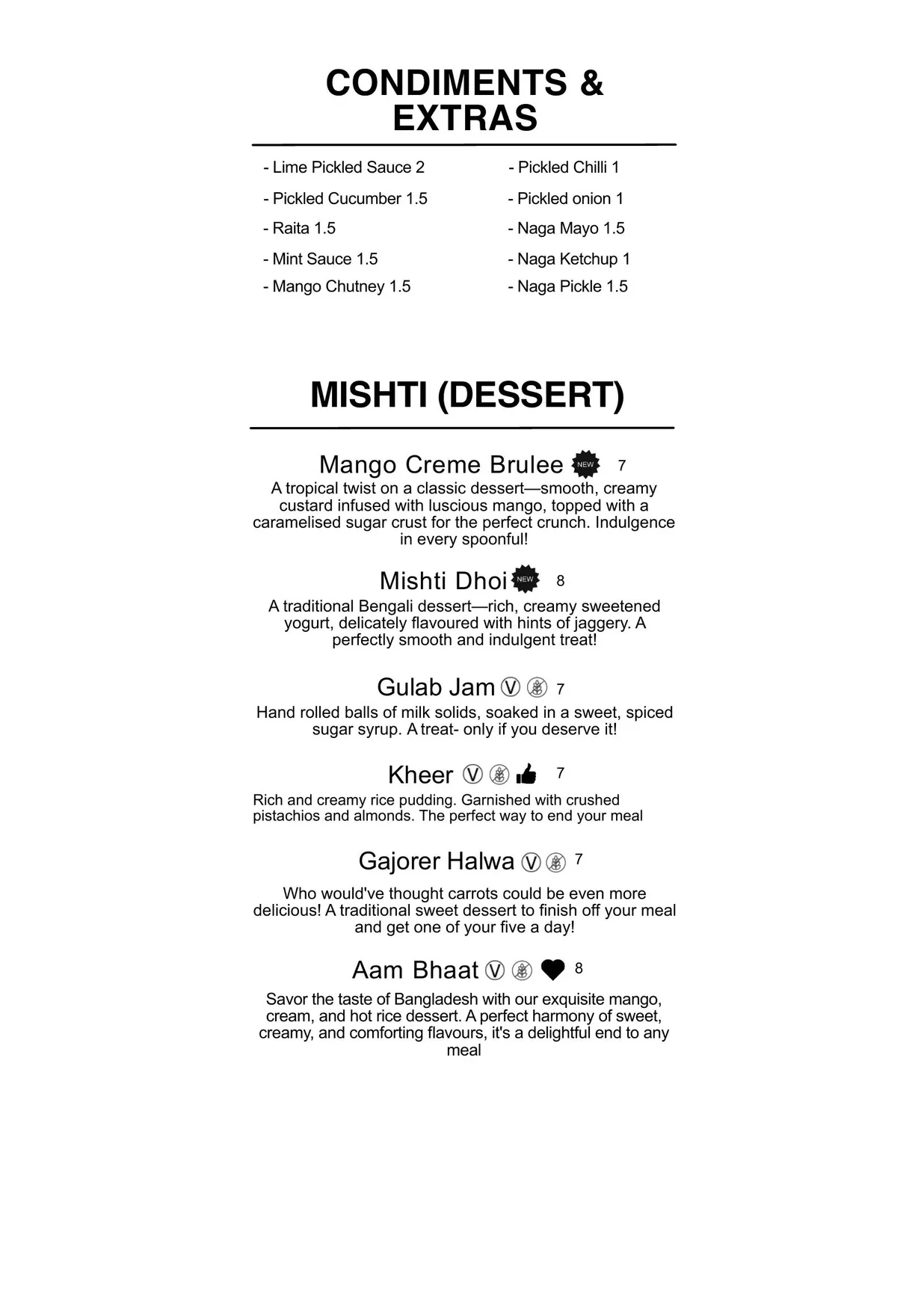 Dhoompan menu, page 6