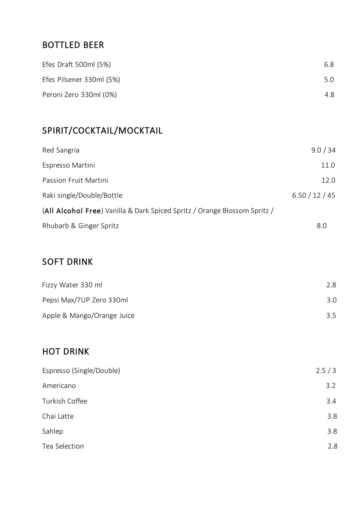 MEY·ZE menu, page 4