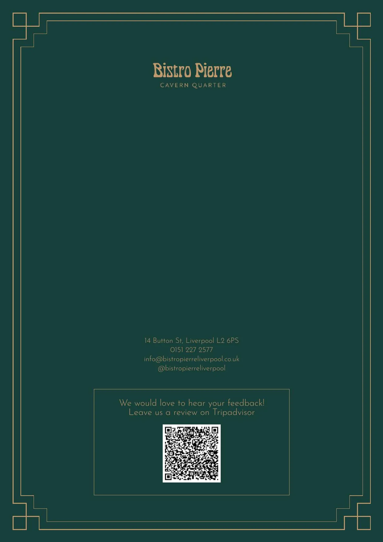 Pierre Kitchen menu, page 13