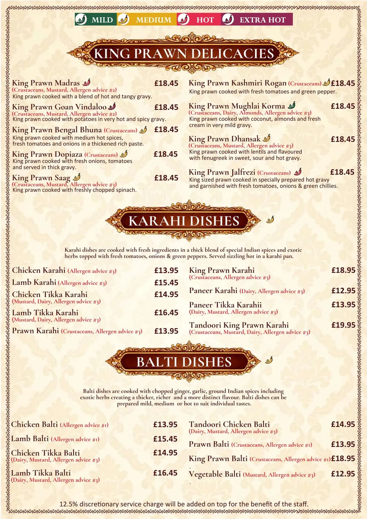 The Mughals Fitzrovia menu, page 6