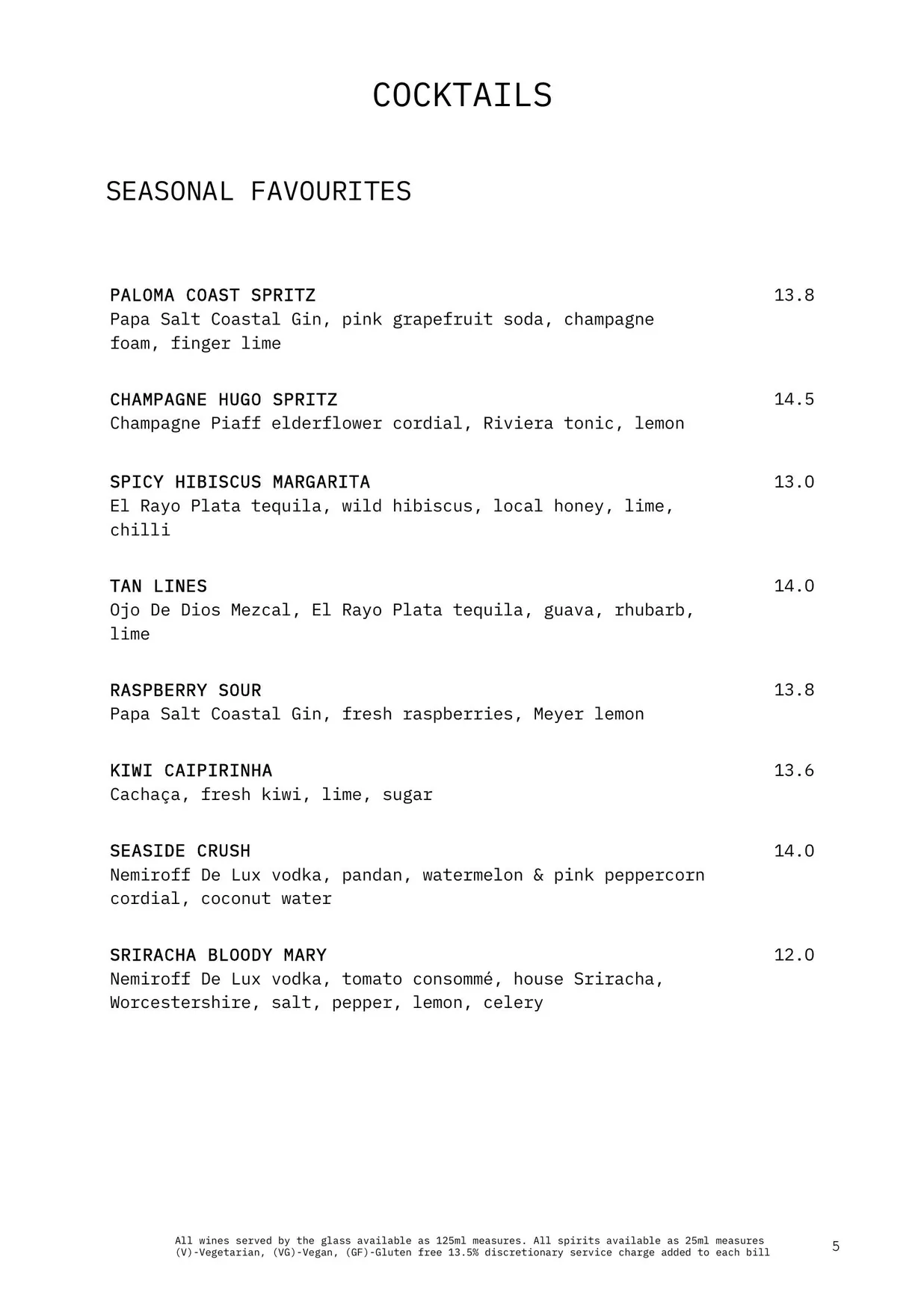 Peggy Jean at Riverside Green menu, page 7