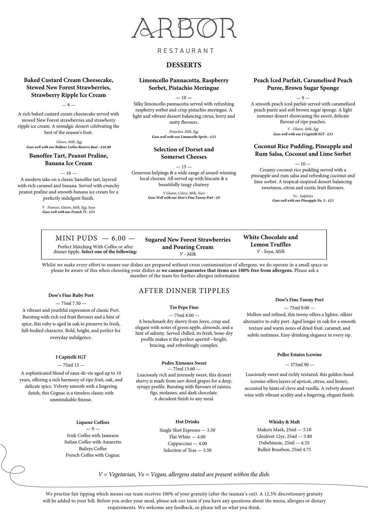 Arbor menu, page 3