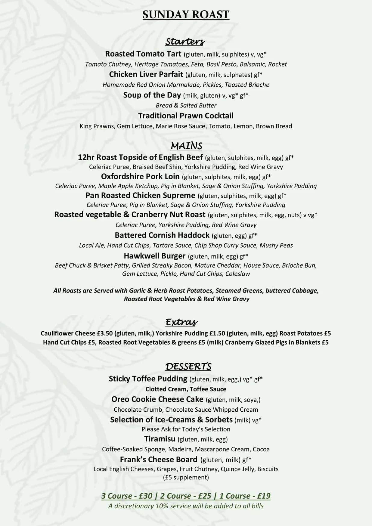 Frank’s menu, page 6