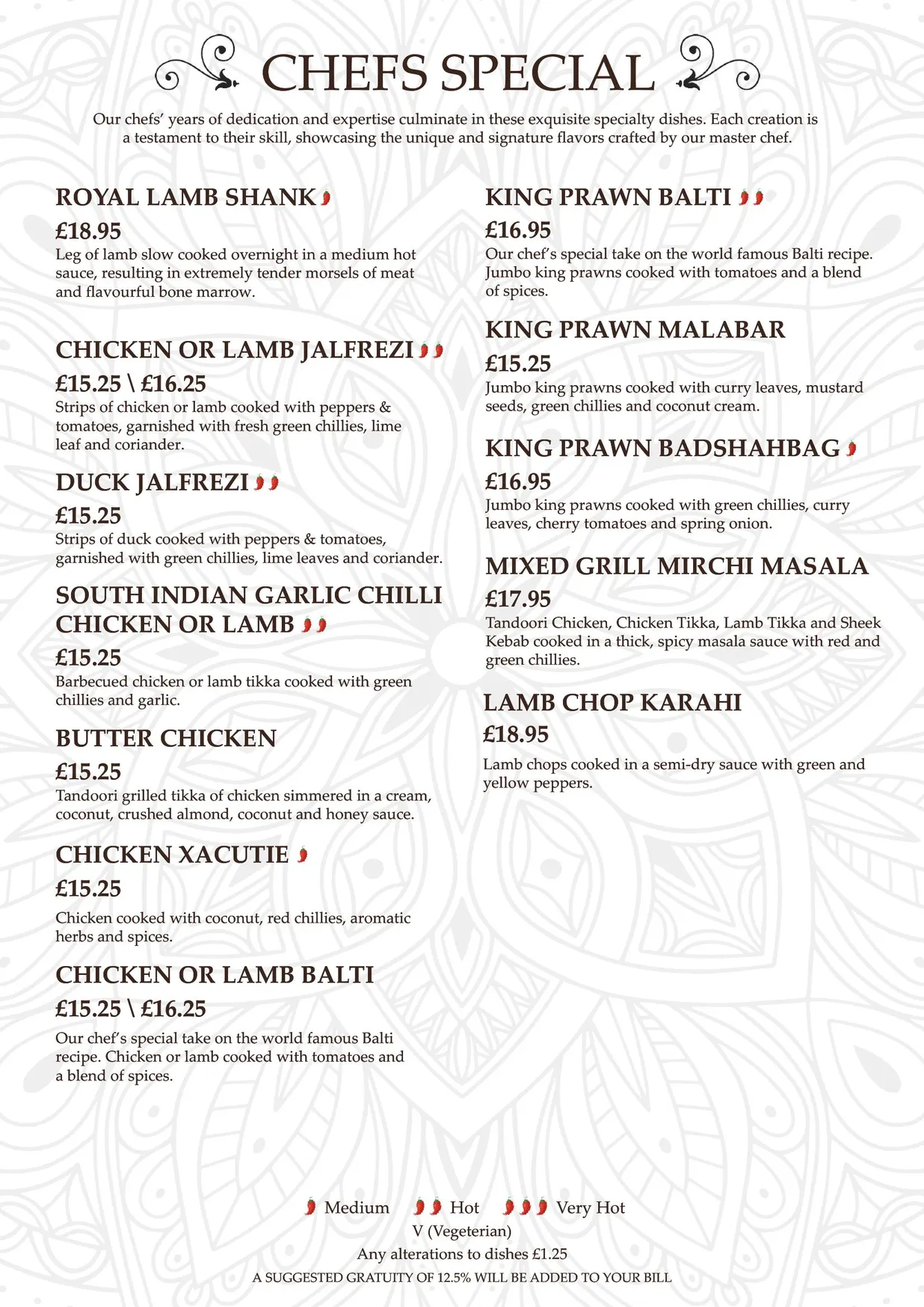 City Masala menu, page 7