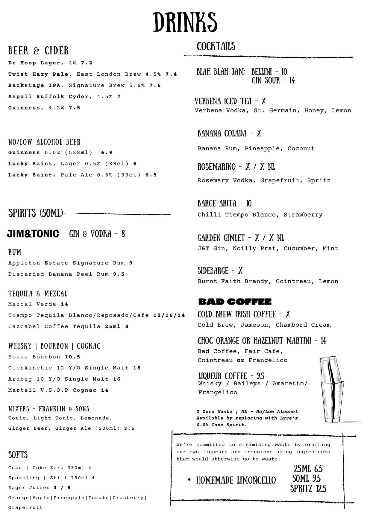 Barge East menu, page 5
