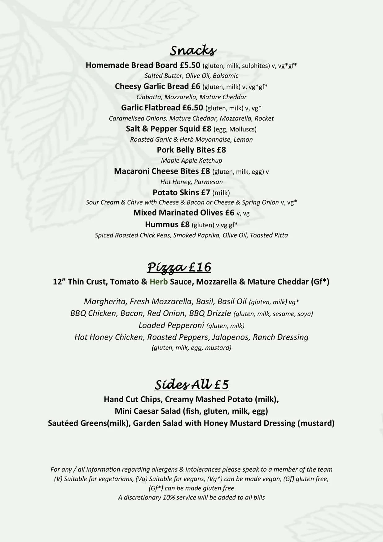 Frank’s menu, page 7